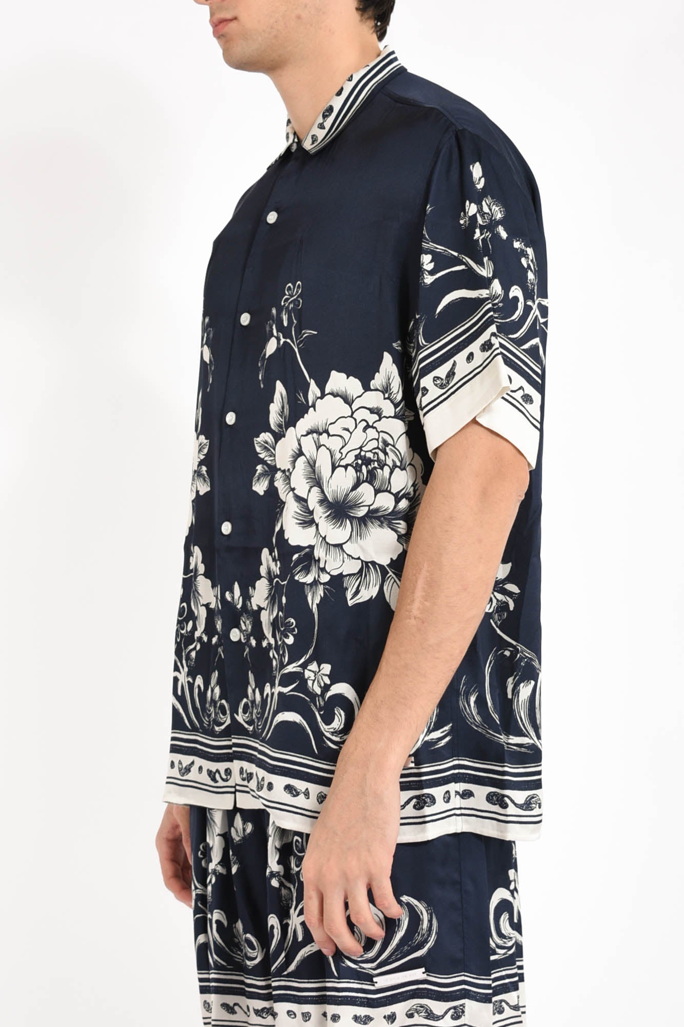camicia Blue Flower Print