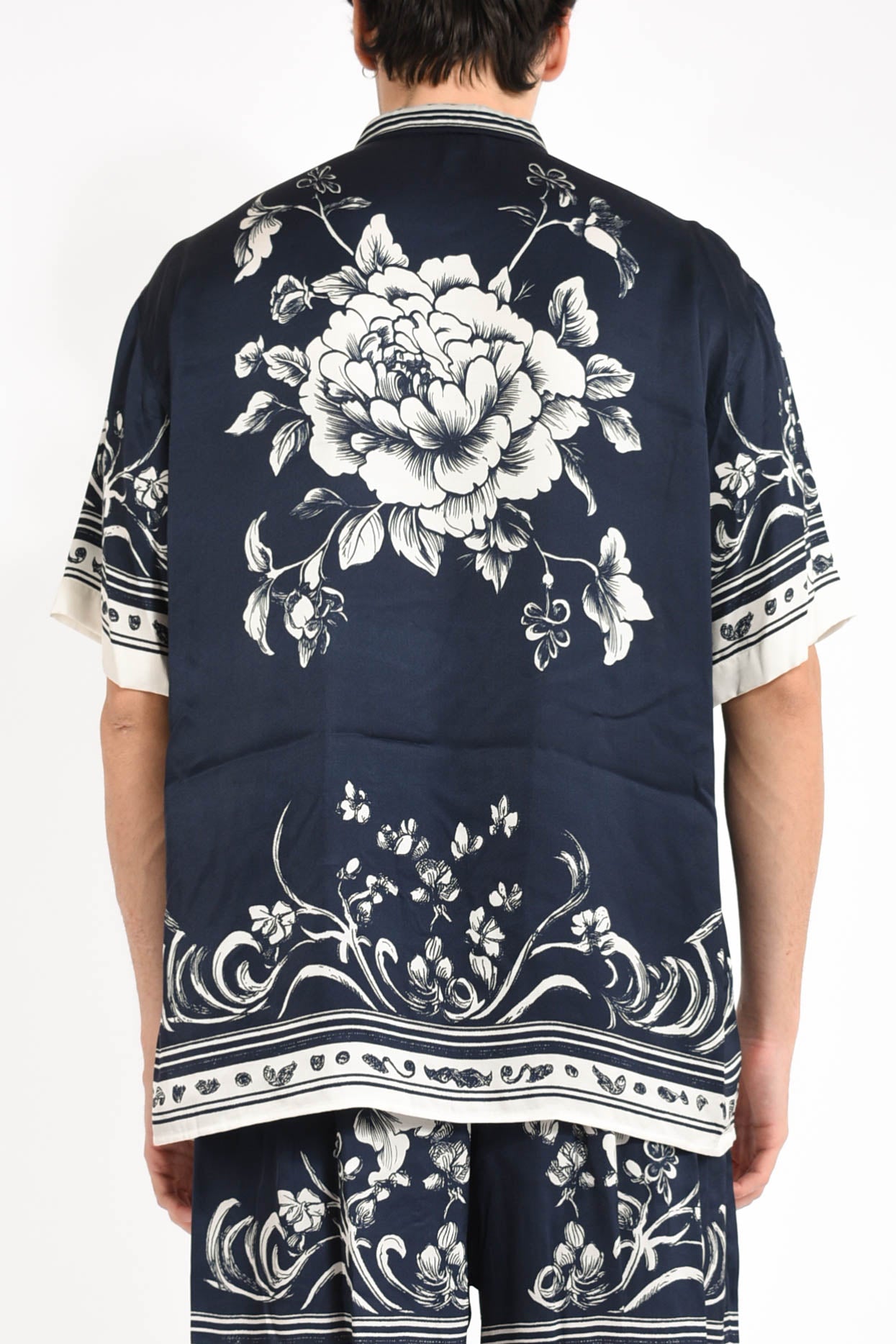camicia Blue Flower Print