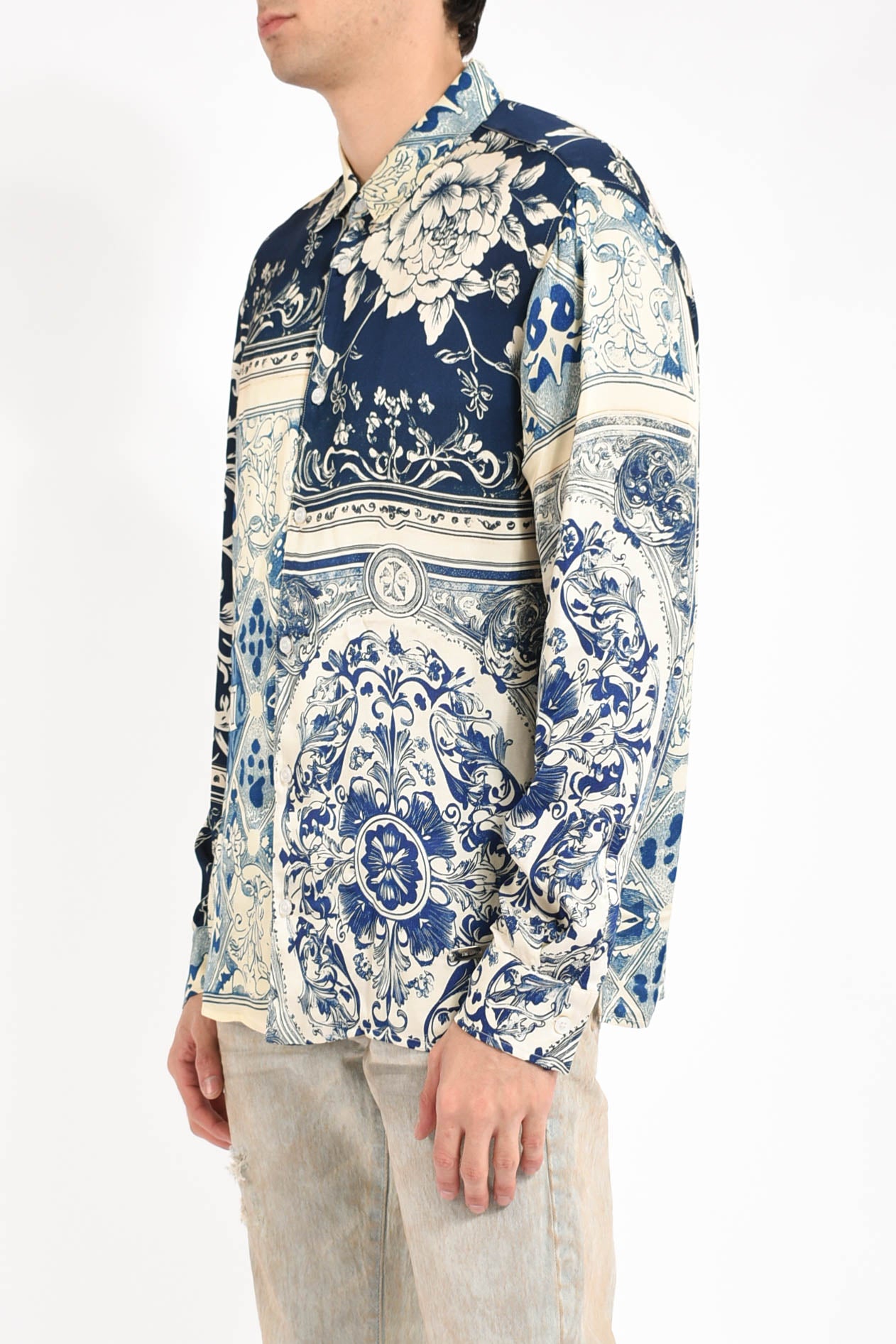 camicia old cards print