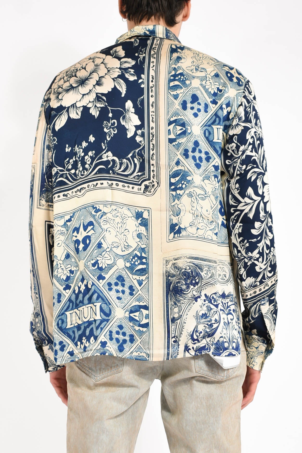 camicia old cards print