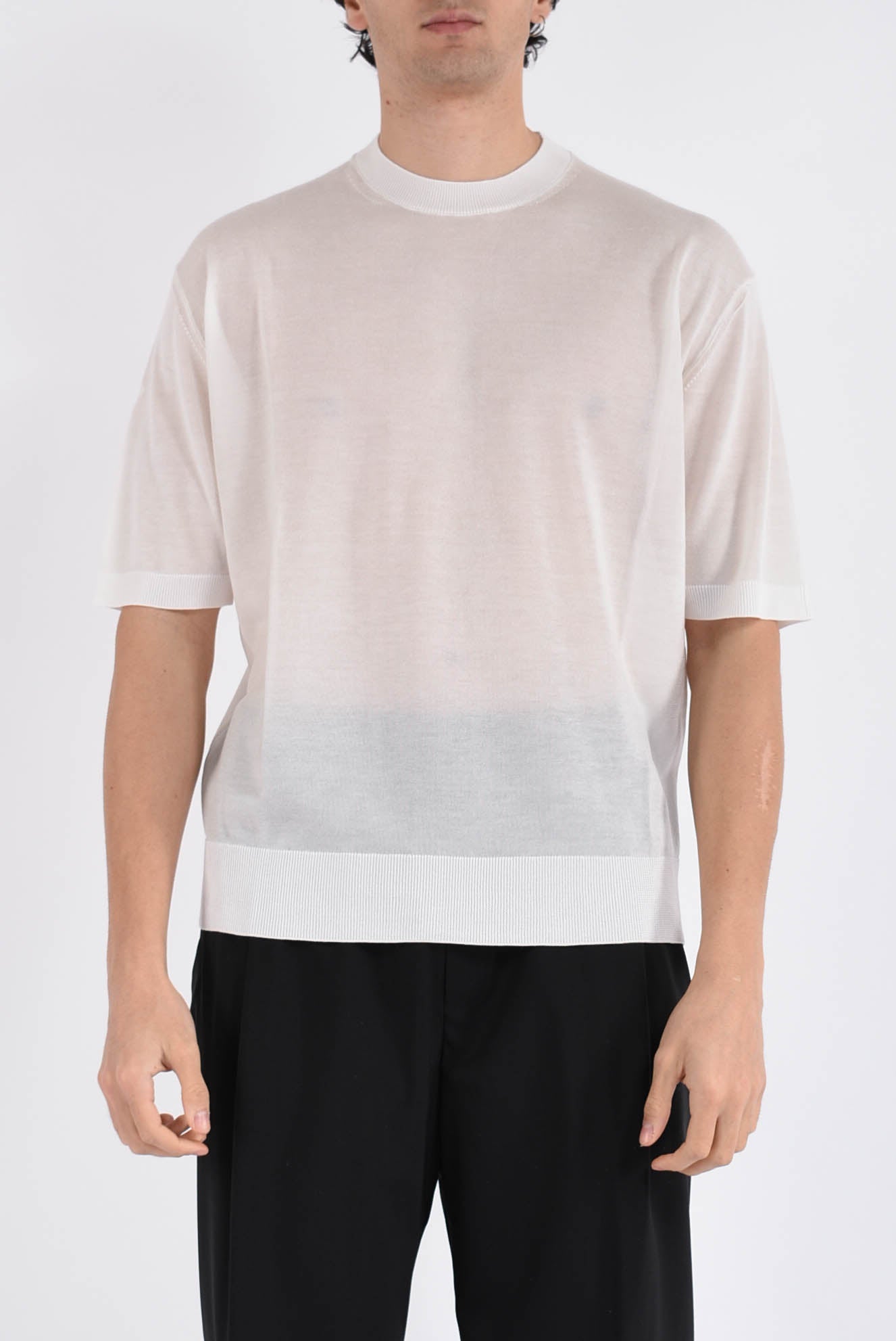 T-shirt girocollo in maglia