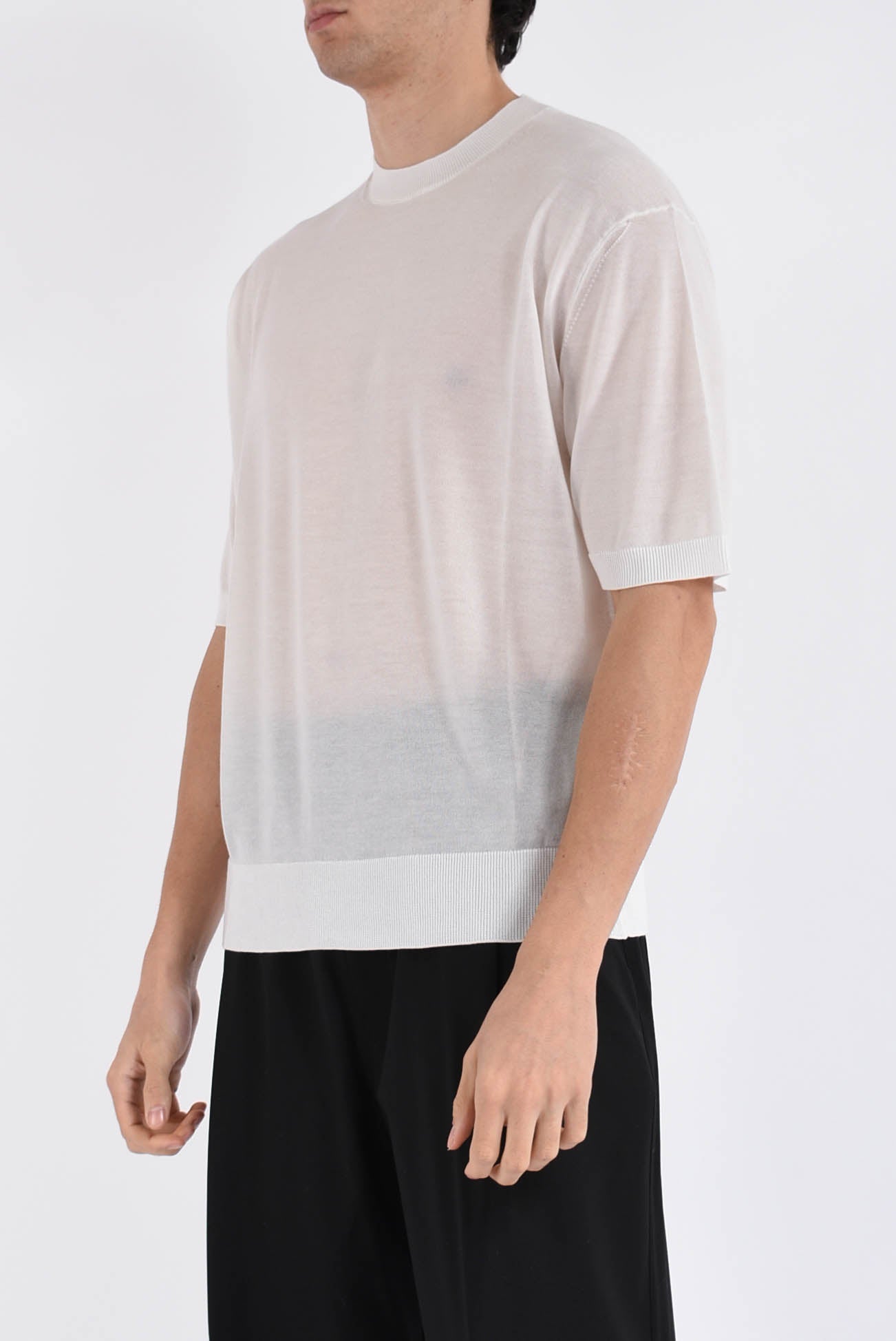 T-shirt girocollo in maglia