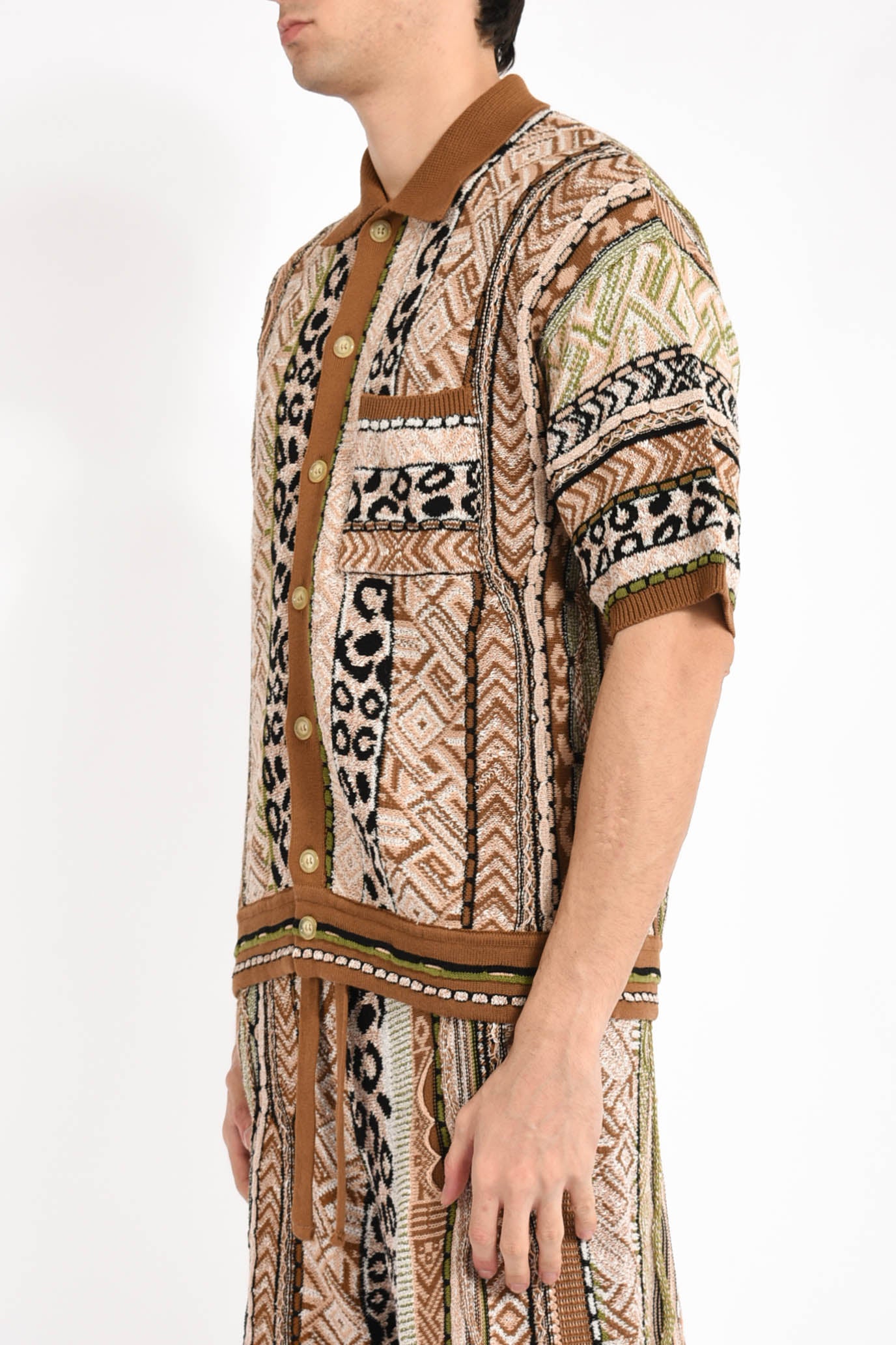 camicia in maglia jacquard