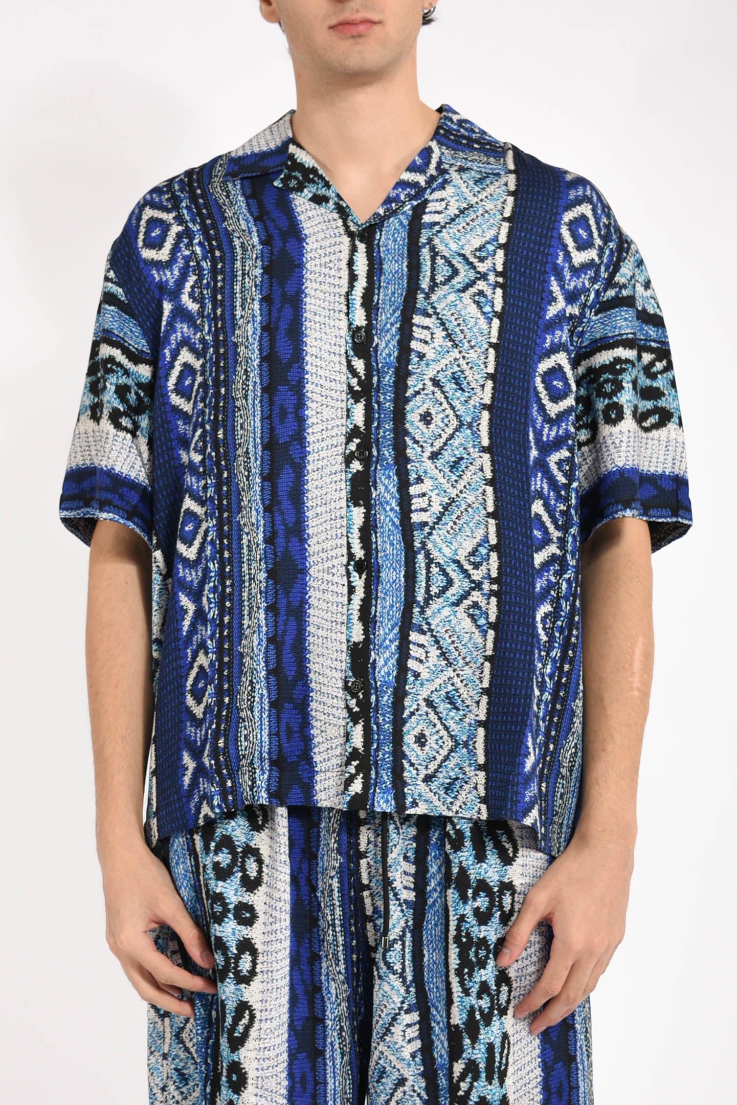 camicia in maglia jacquard