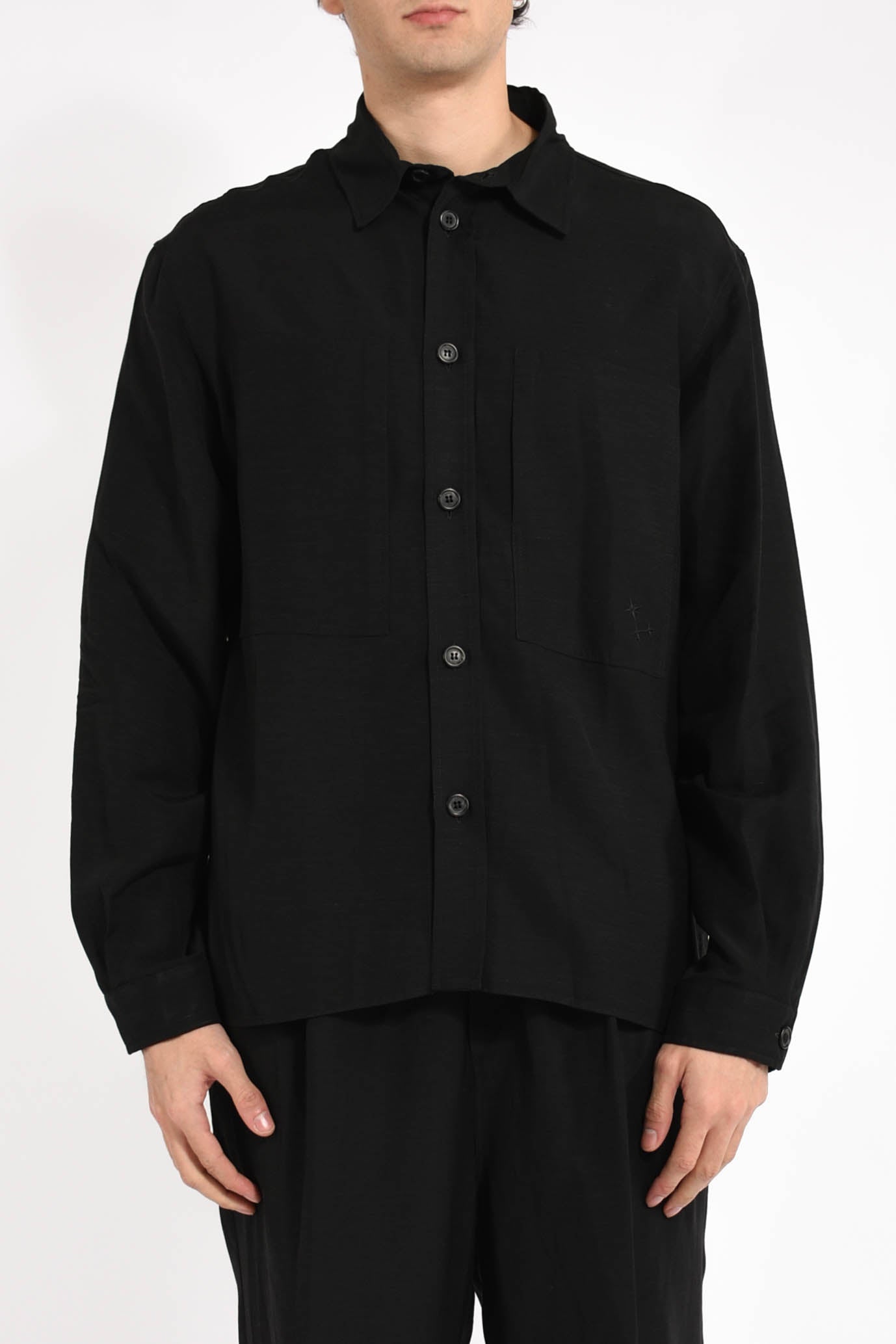 camicia in lino e viscosa