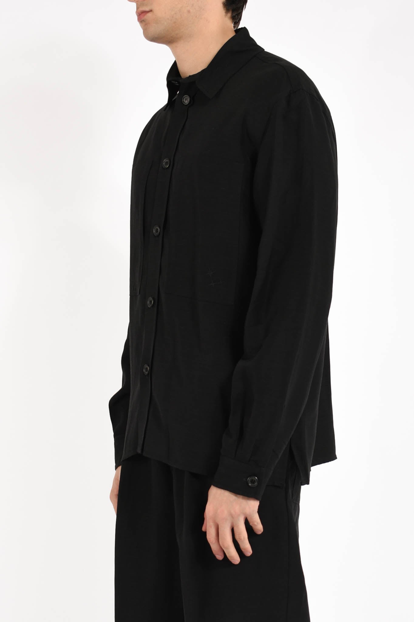 camicia in lino e viscosa