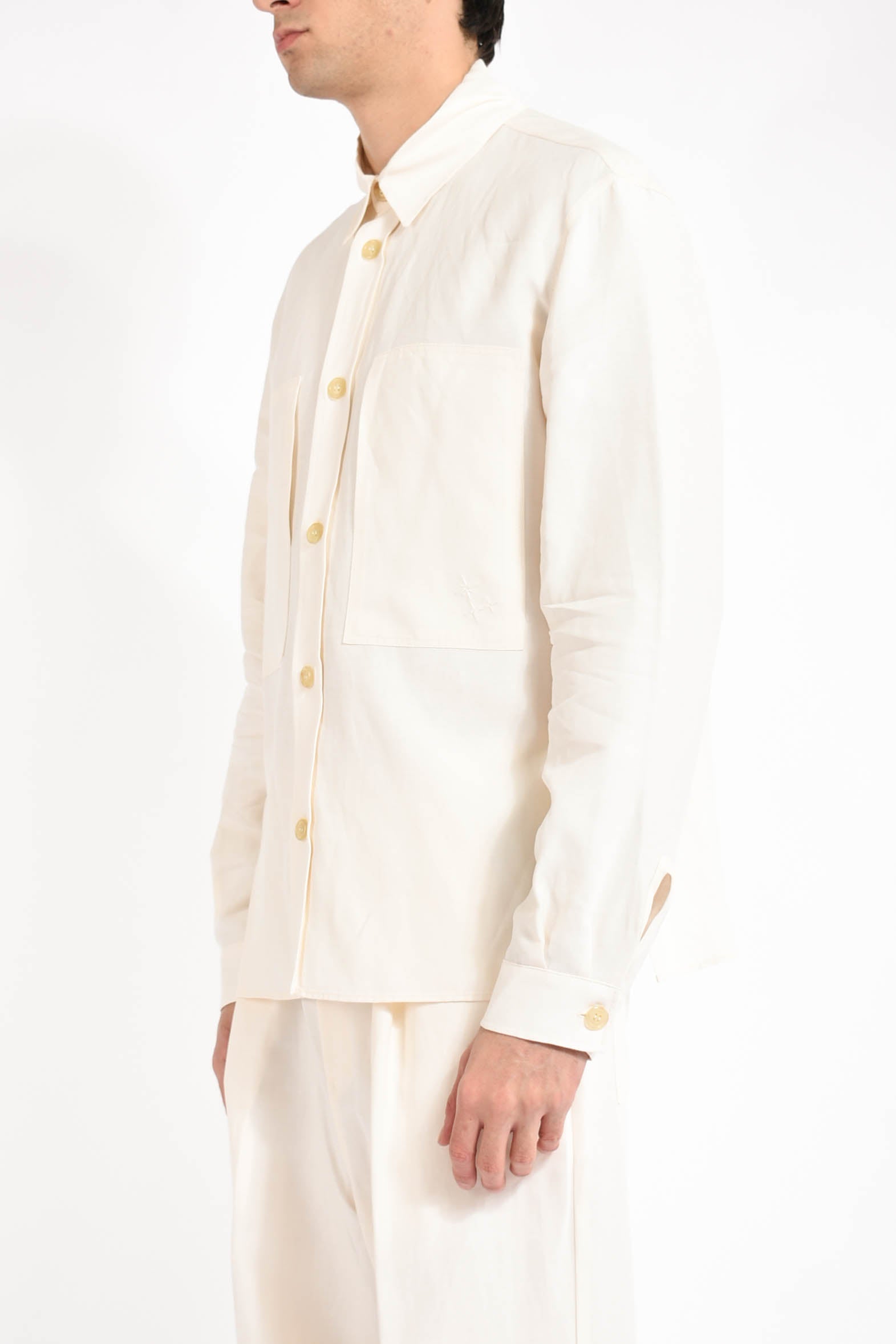 camicia in lino e viscosa