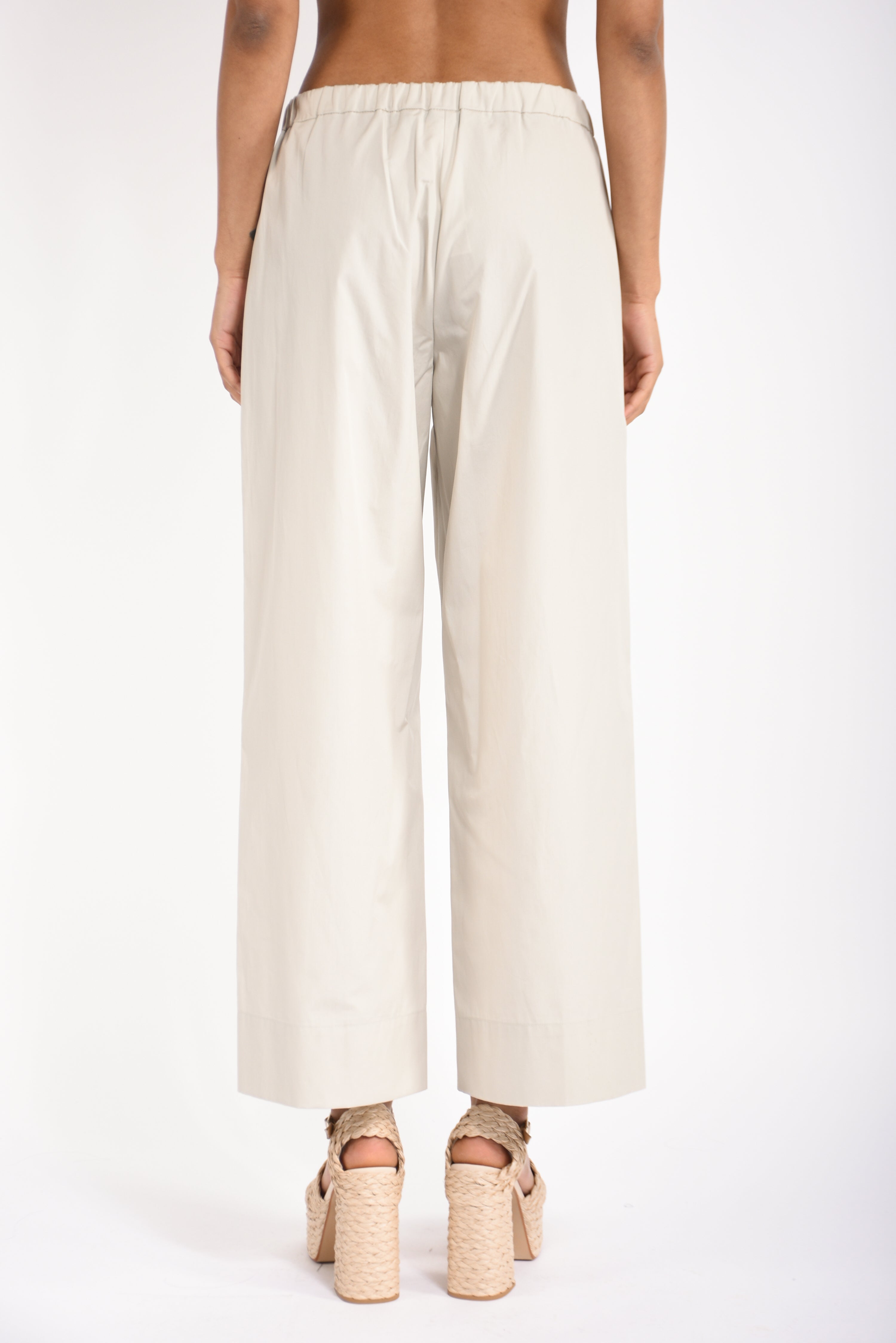 pantaloni in cotone argento