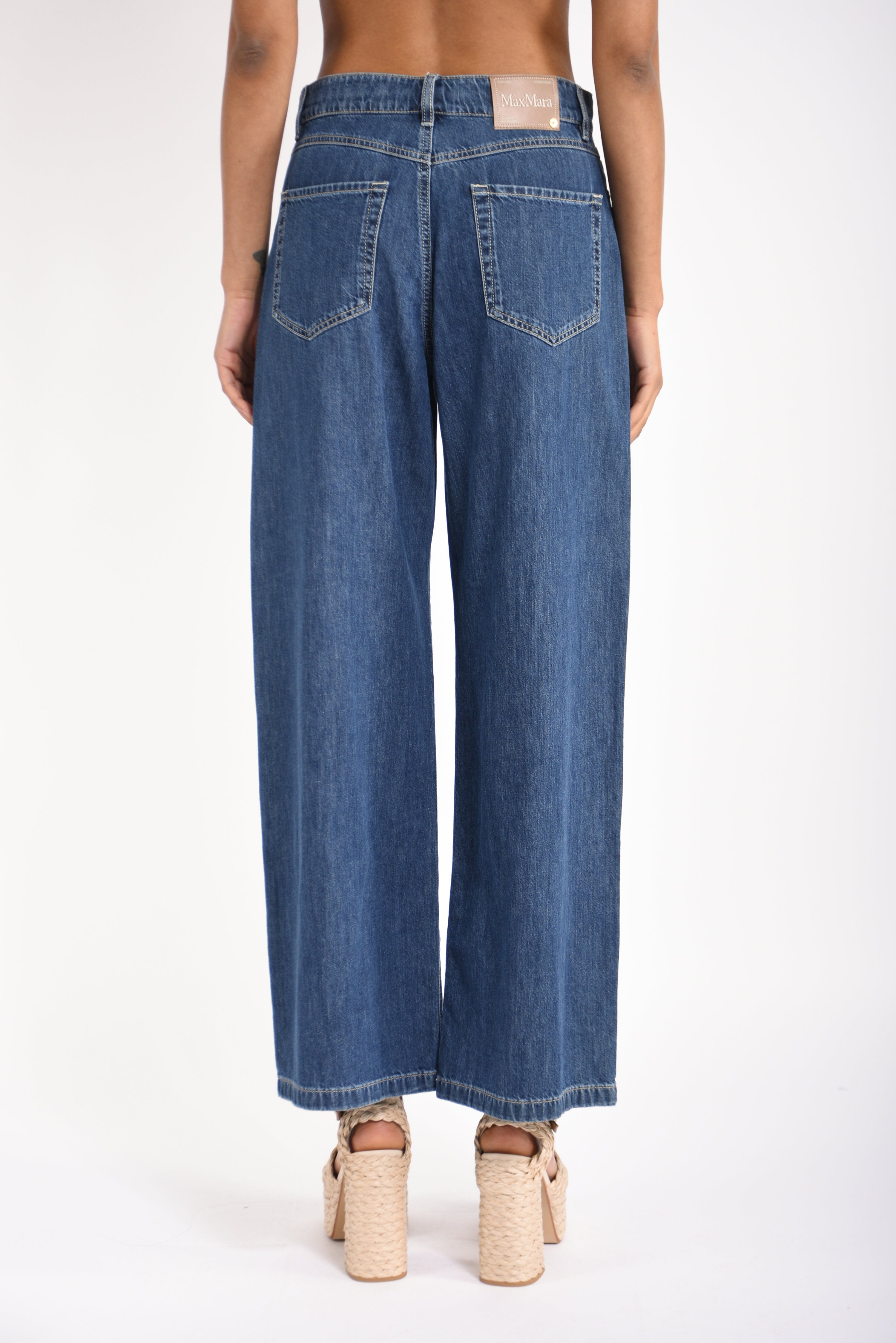 Jeans wide leg in denim zeus