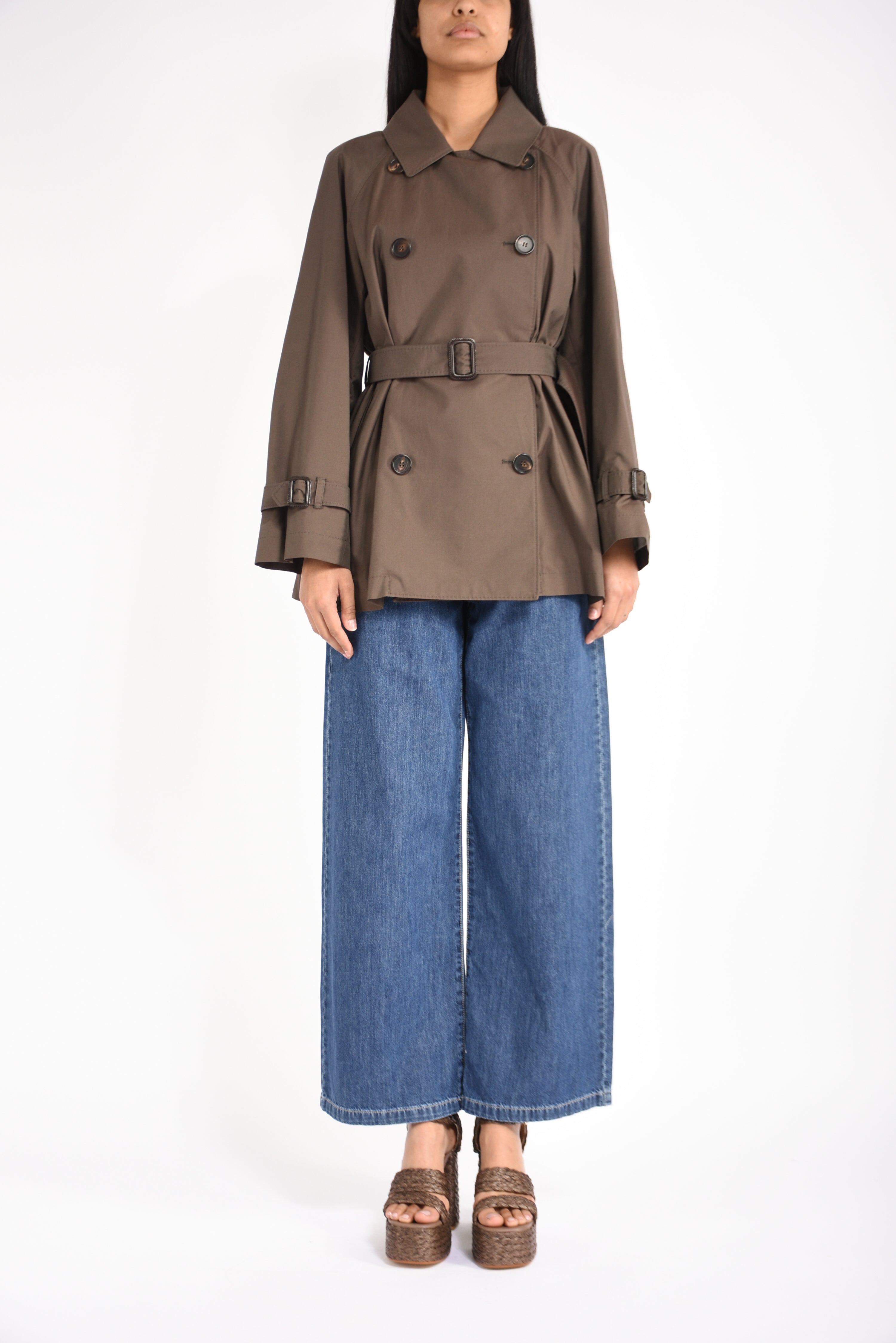 Trench crop in twill antigoccia calle