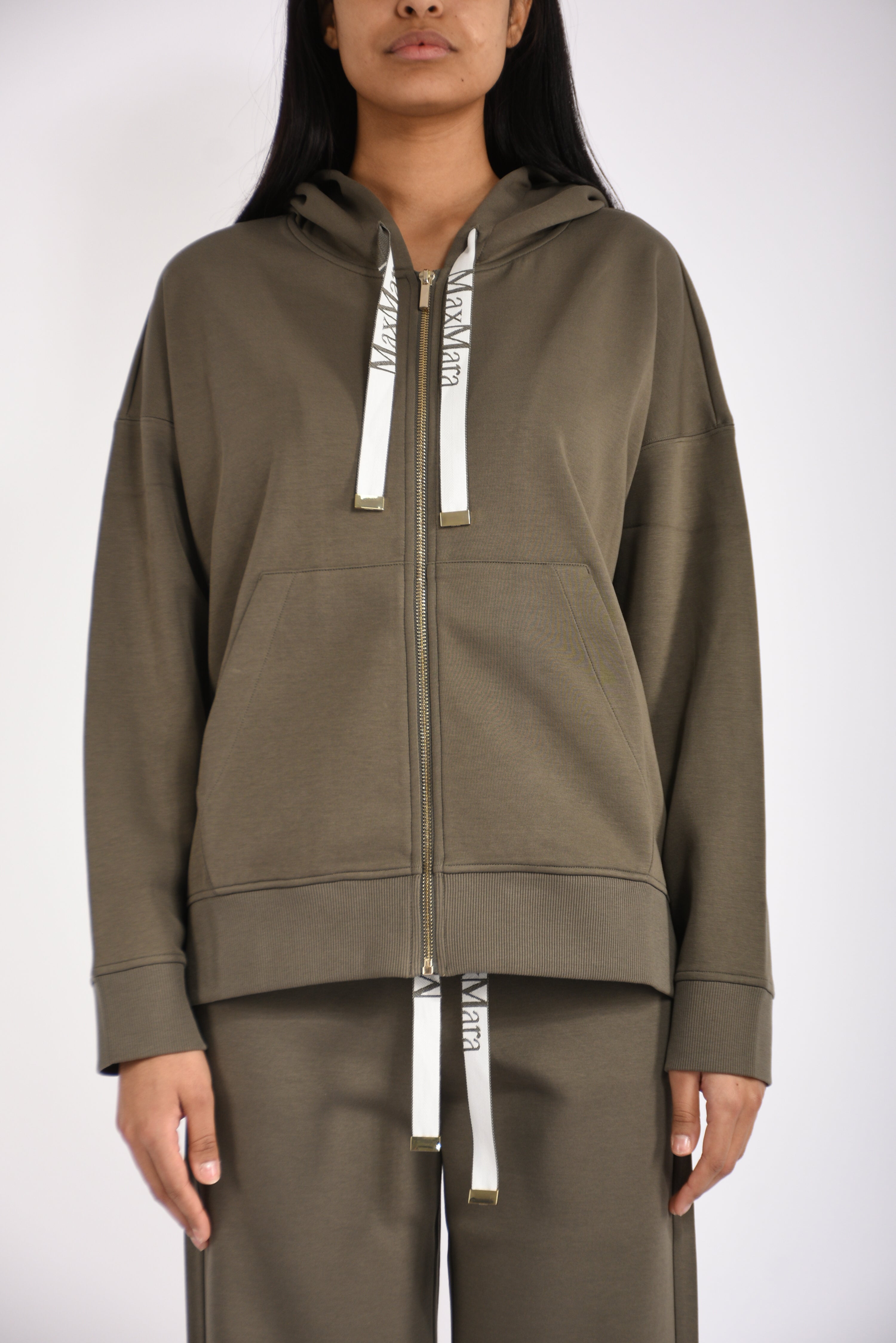 Felpa con zip in jersey tecnico jour