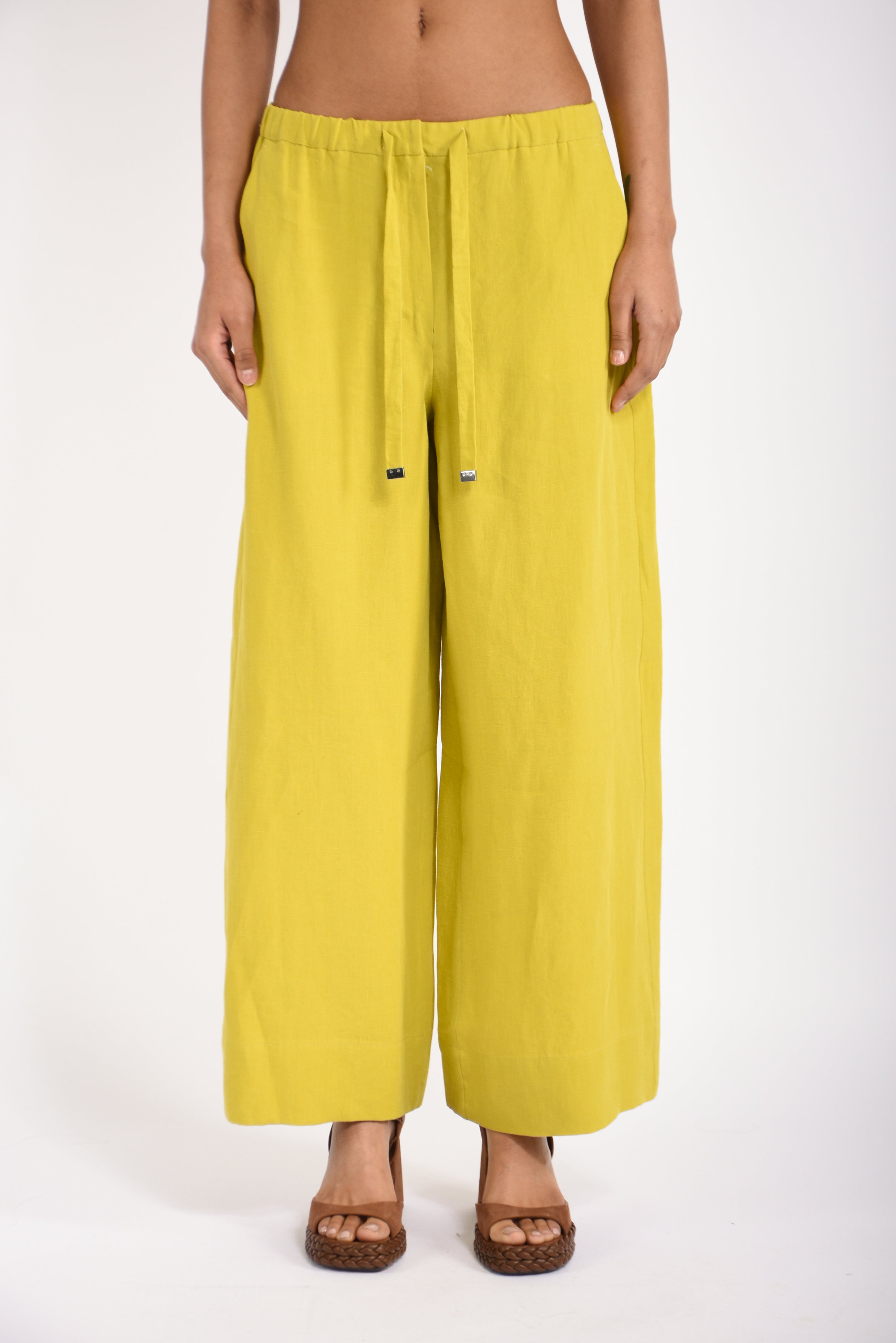 pantaloni jogging in lino aurora