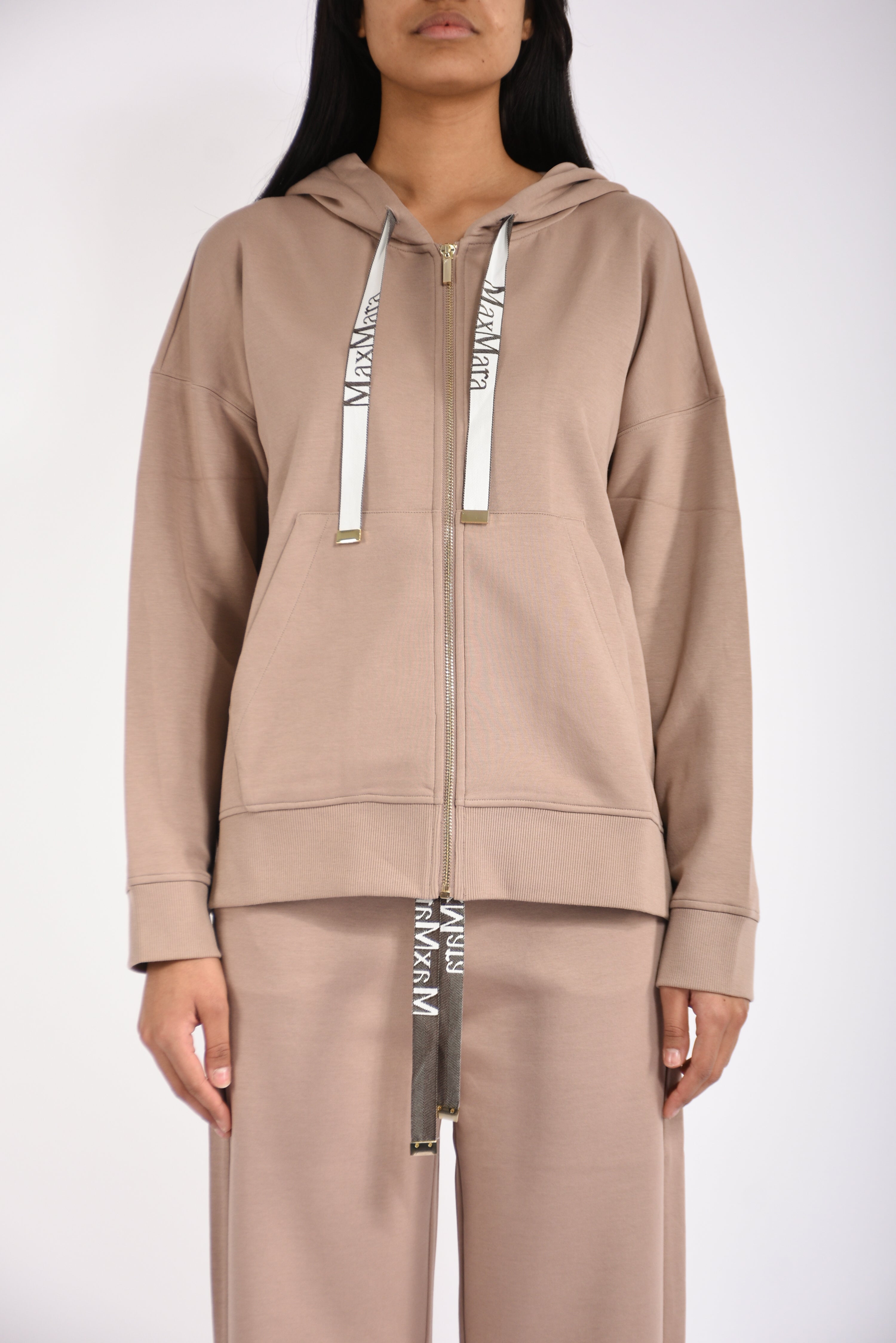 Felpa con zip in jersey tecnico jour