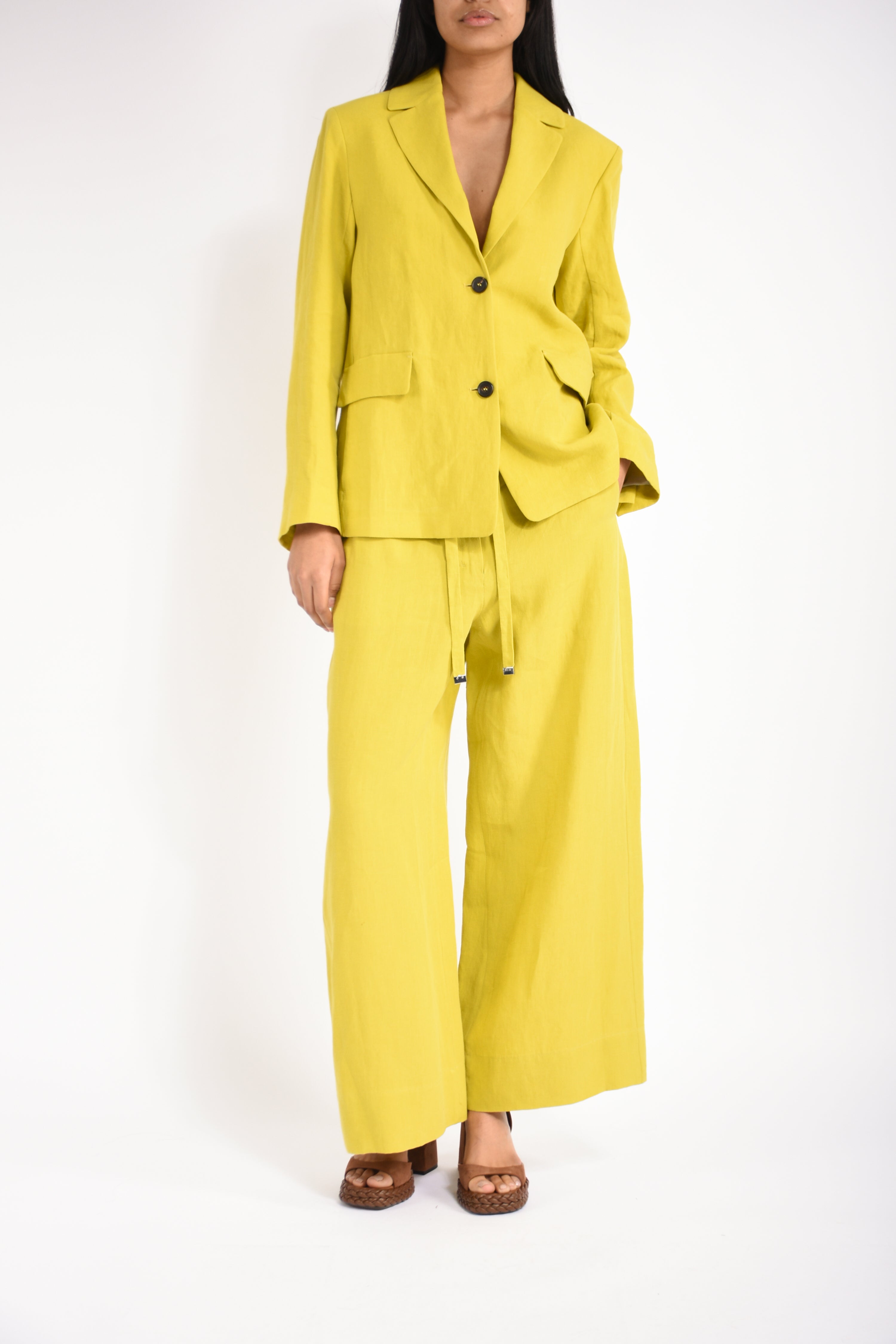 pantaloni jogging in lino aurora