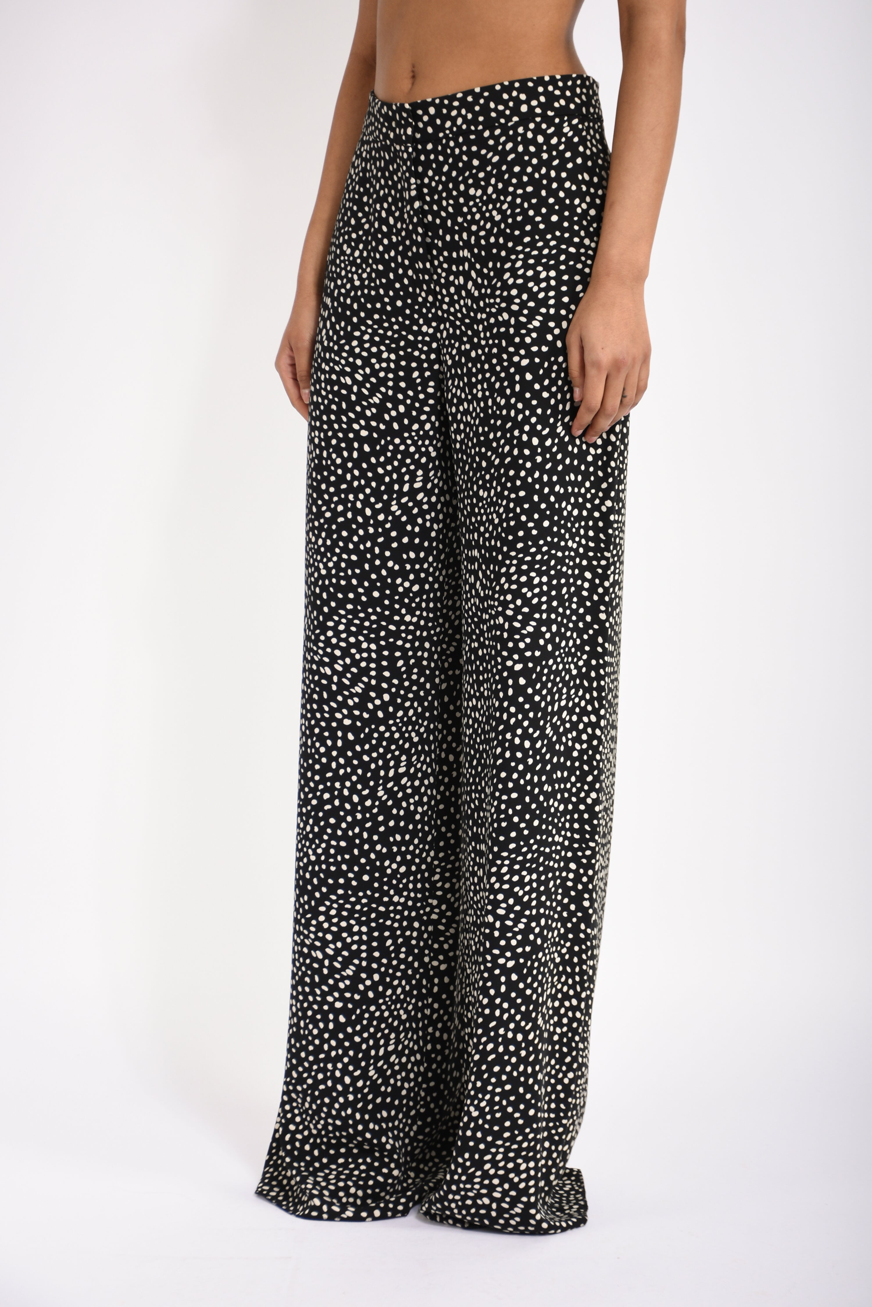 pantaloni wide leg stampati fresco