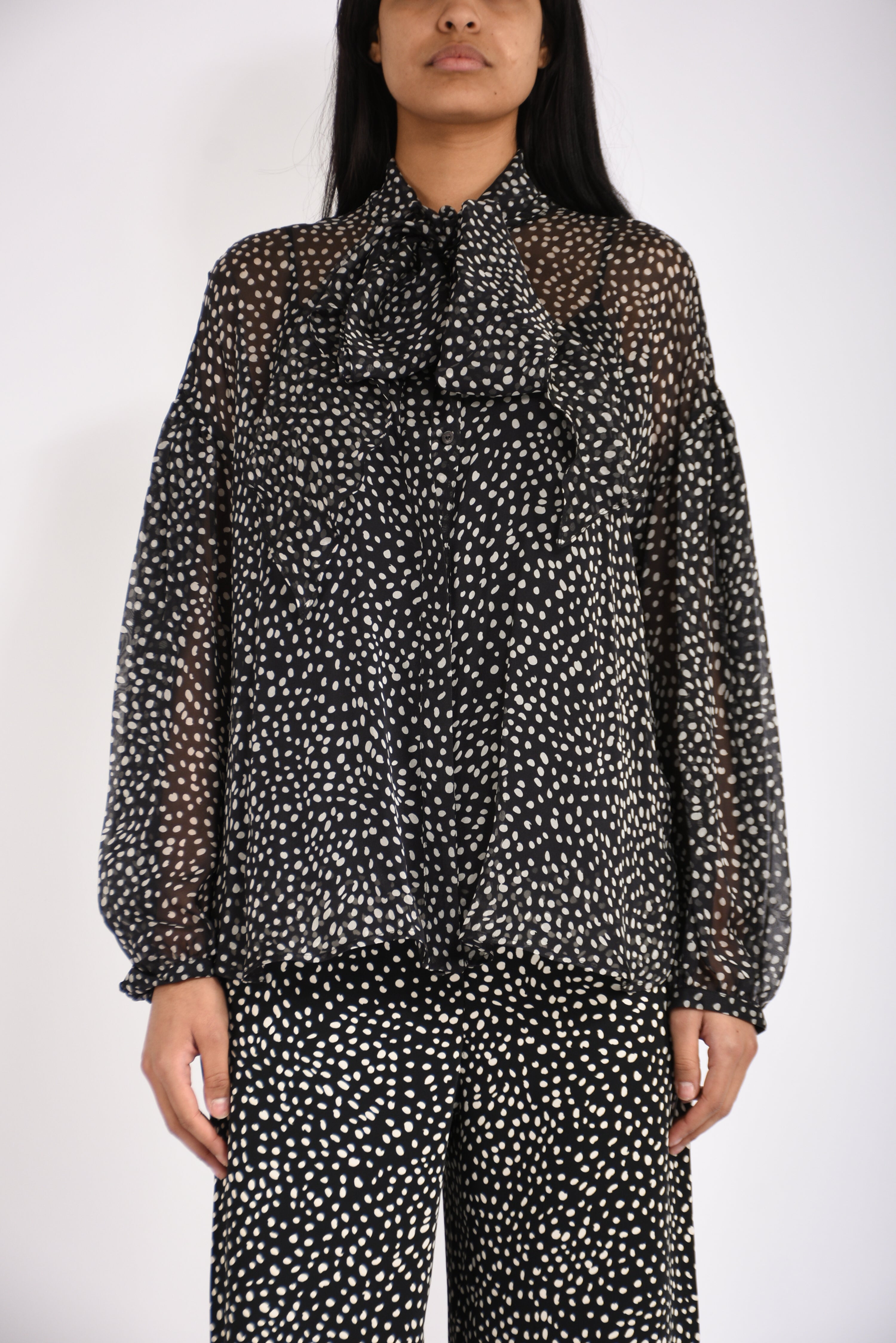 Blusa in chiffon stampato etere