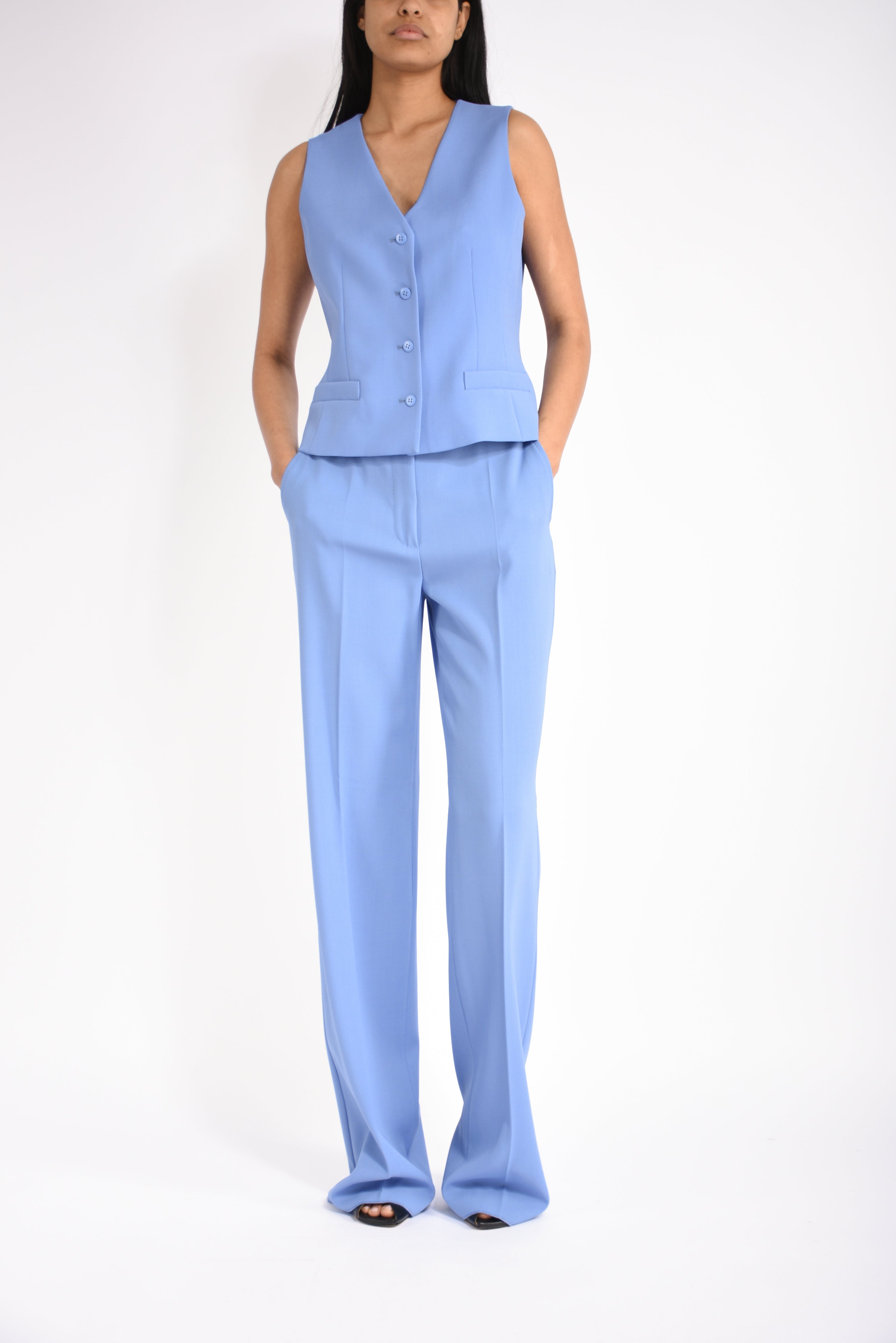 gilet in crepe di lana madia