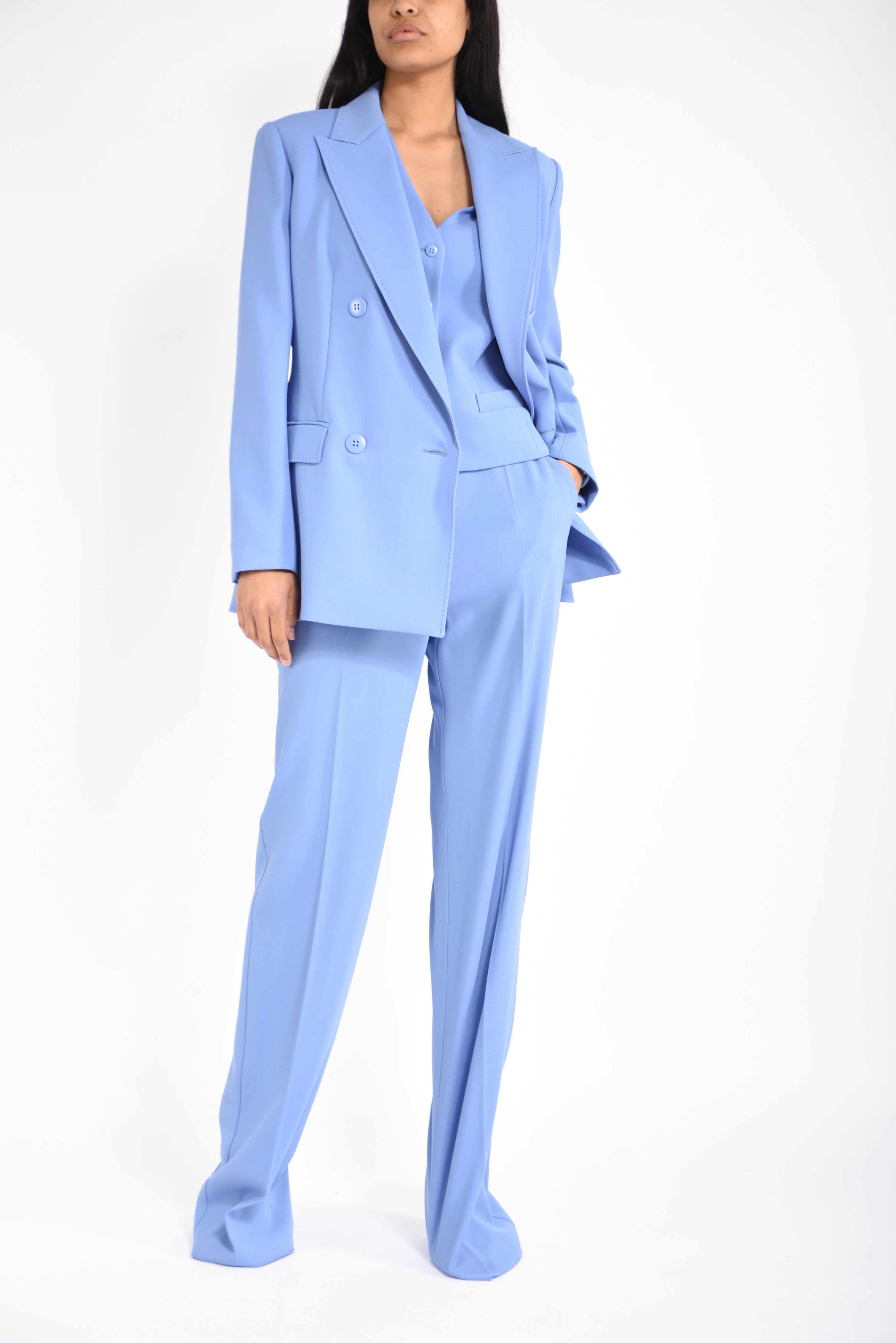 giacca sfiancata in crêpe di lana grembo