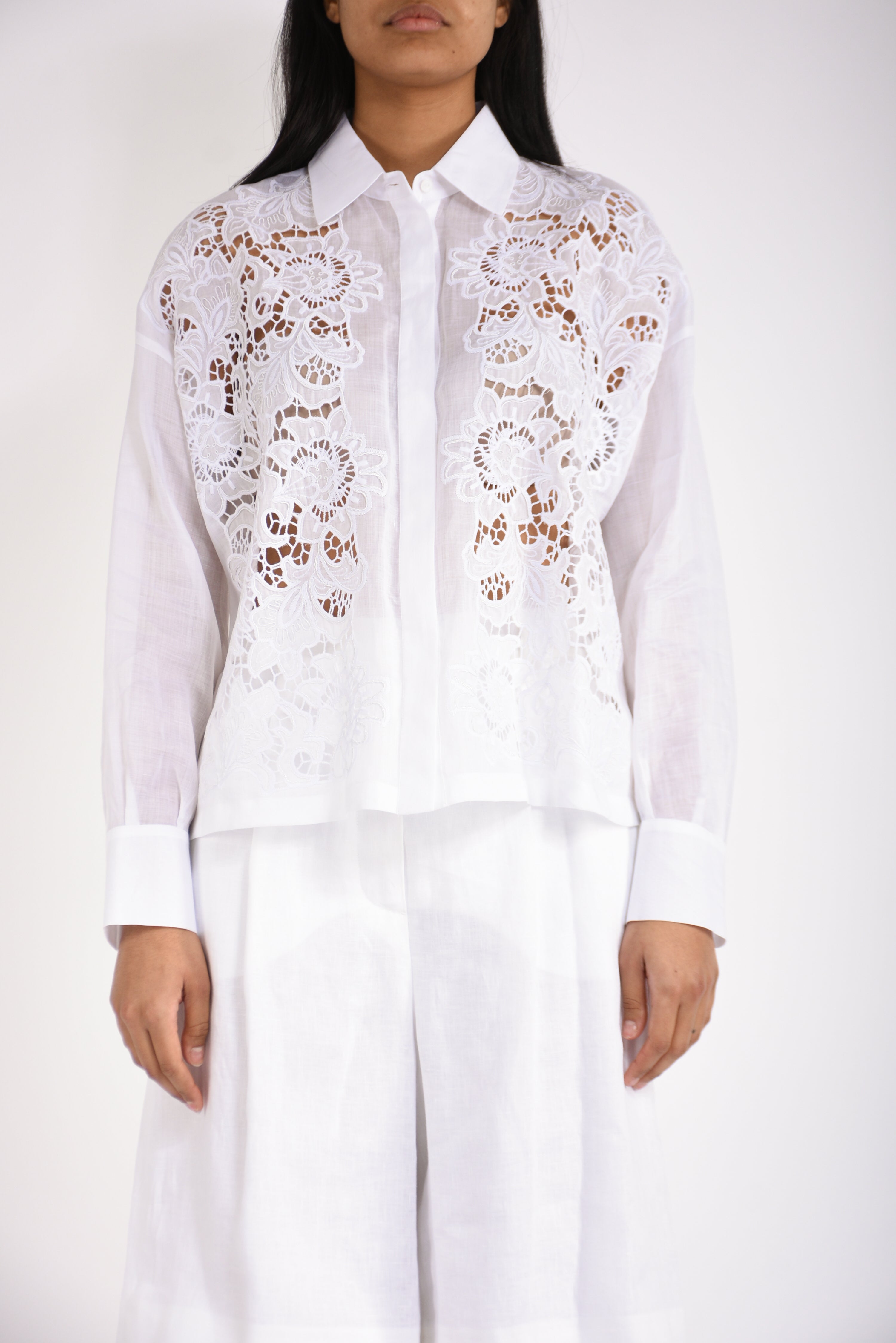 Camicia boxy in tela ramié cali