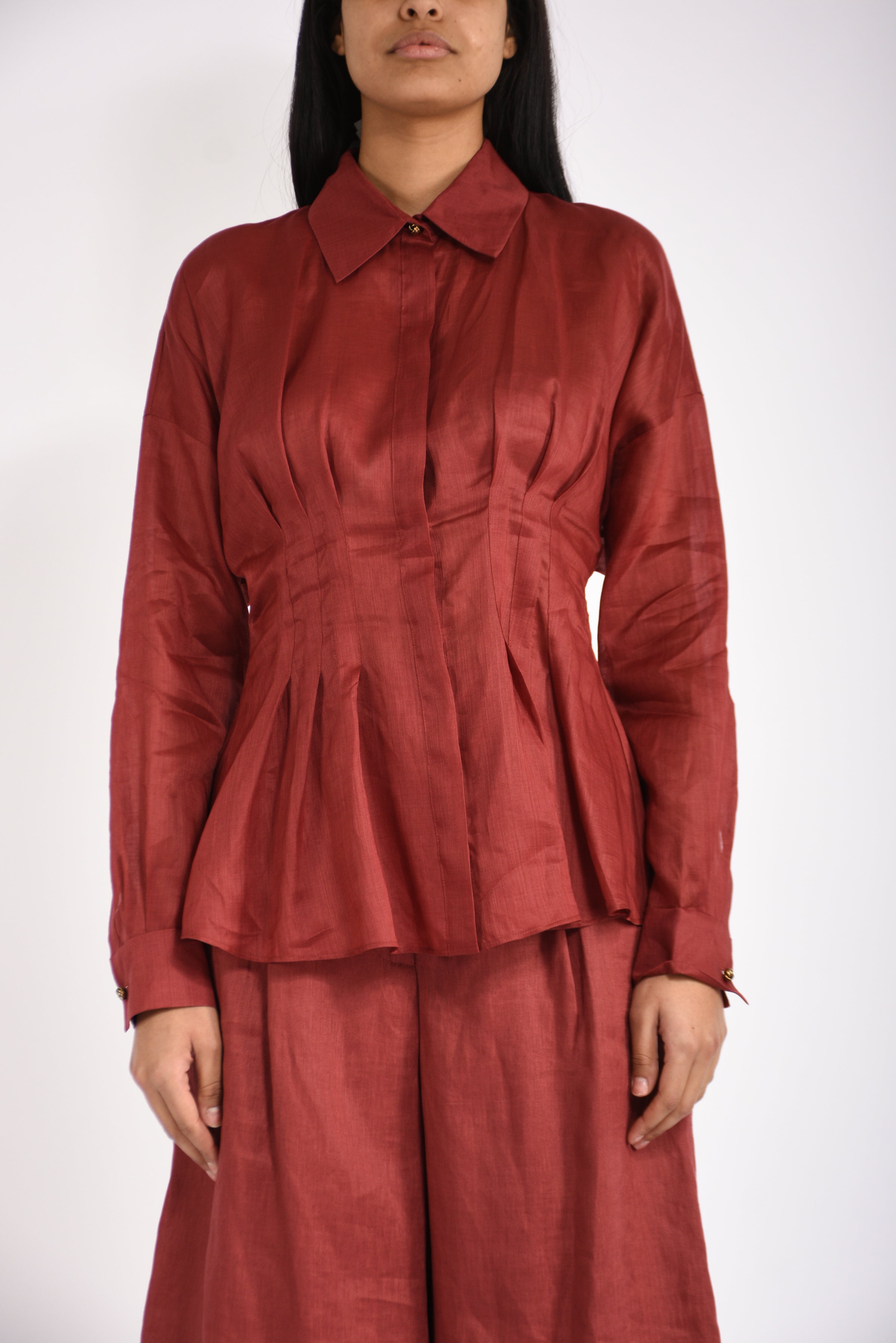 camicia in tela ramiè ora