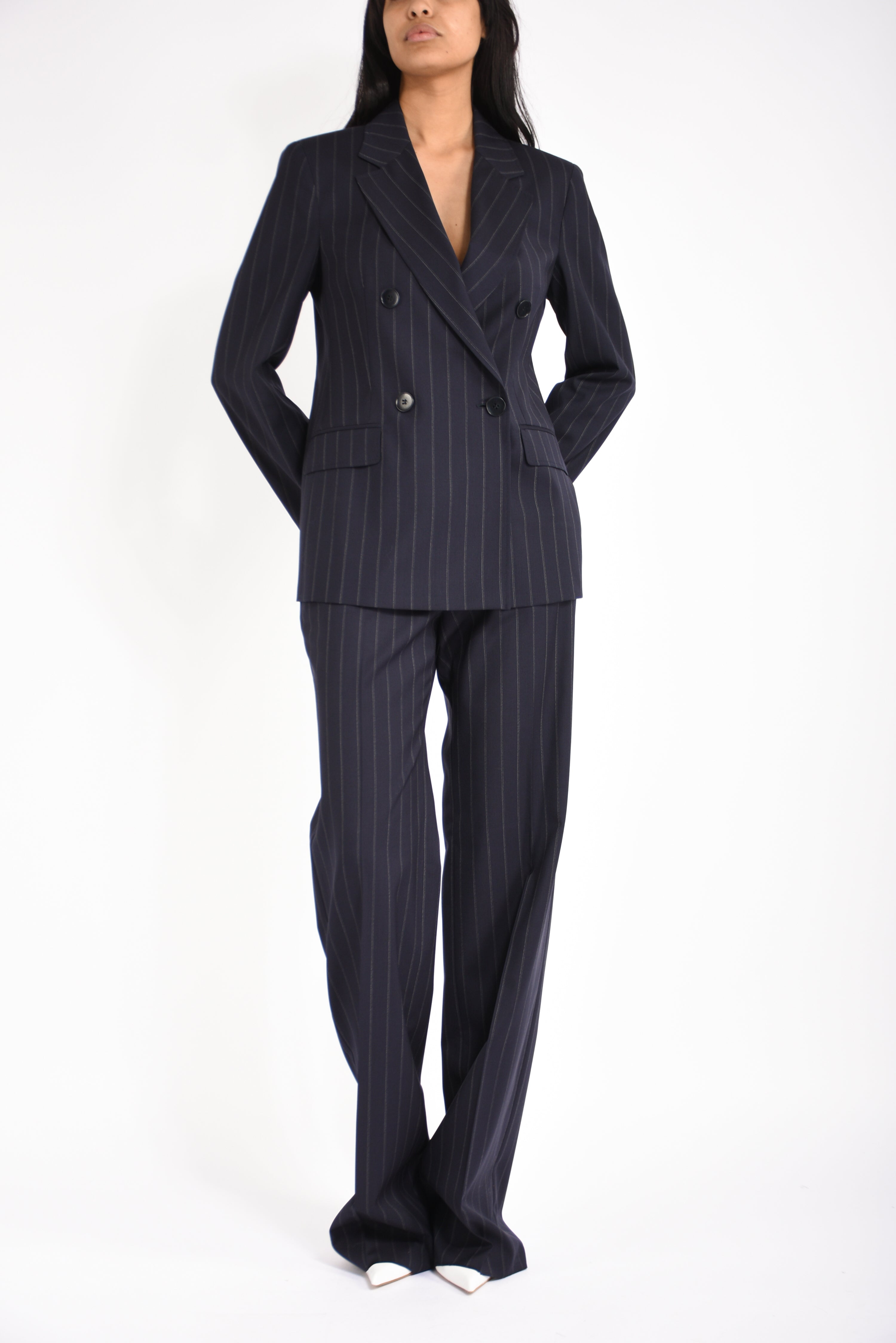 giacca doppiopetto gessata onagro