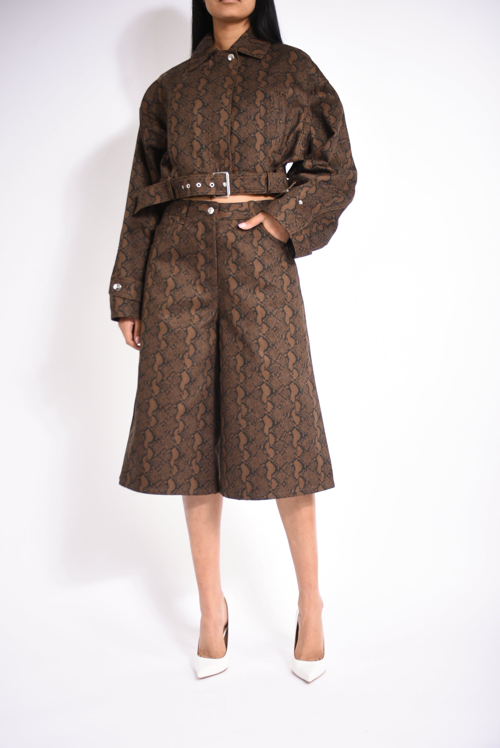 giubbino crop in cotone