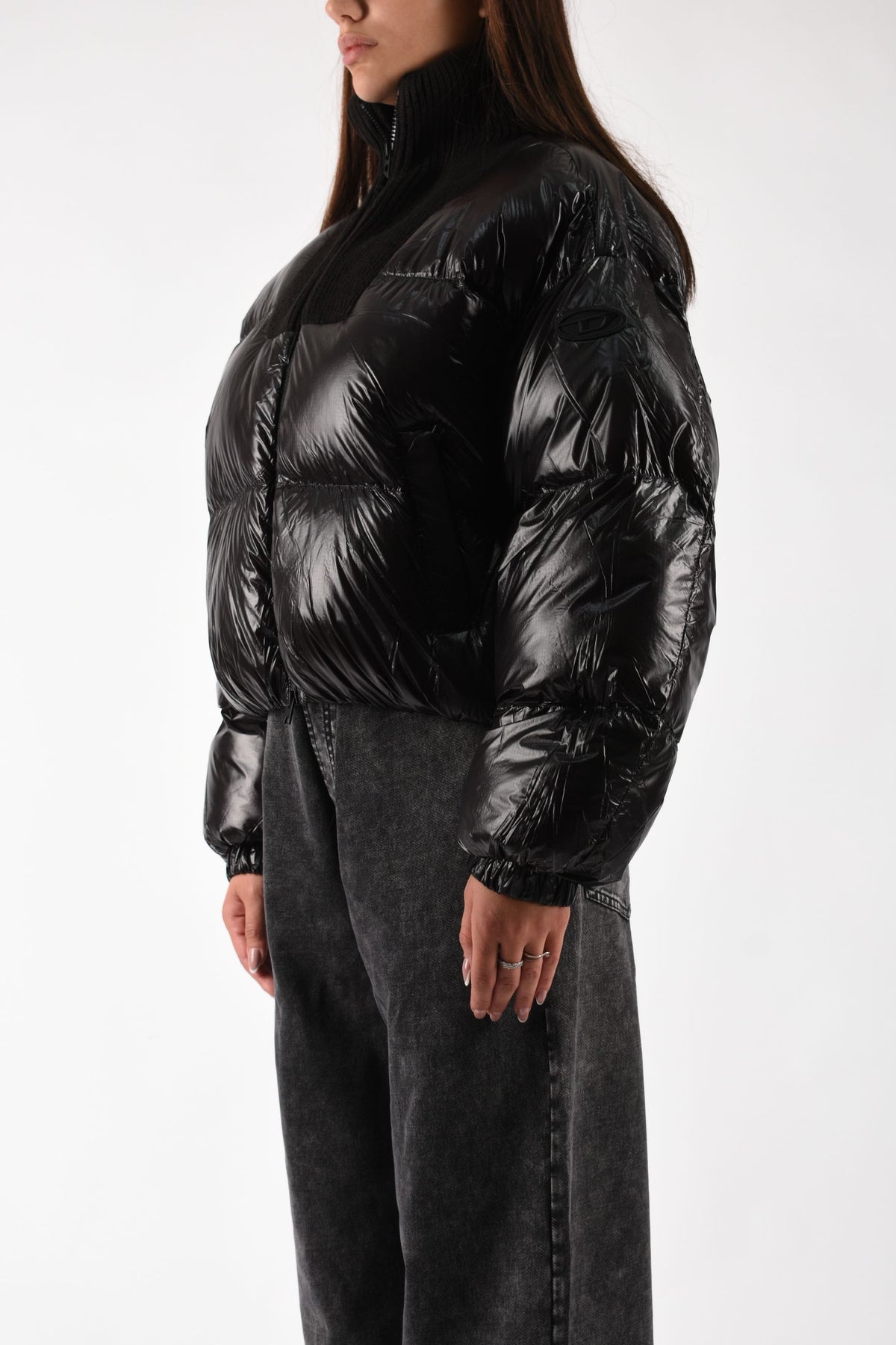 Piumino down in ripstop con collo a maglia W-ARRIOR A233900BKCP