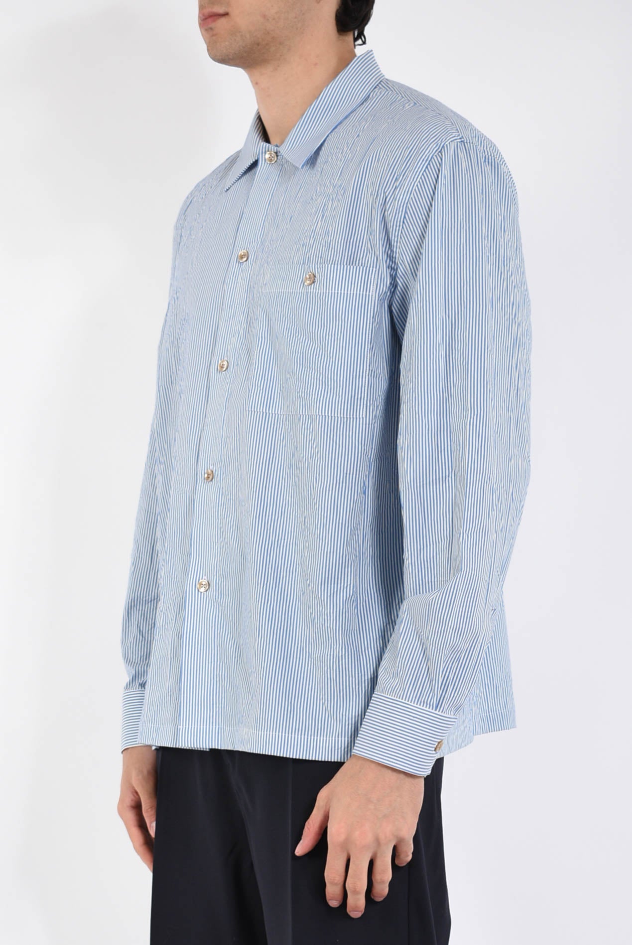 Camicia rigata in cotone