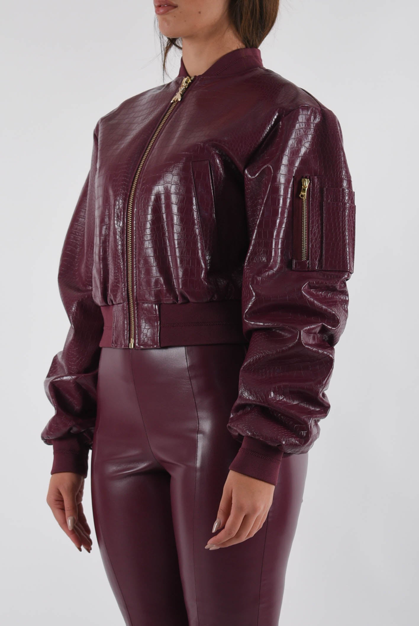 bomber imbottito in ecopelle