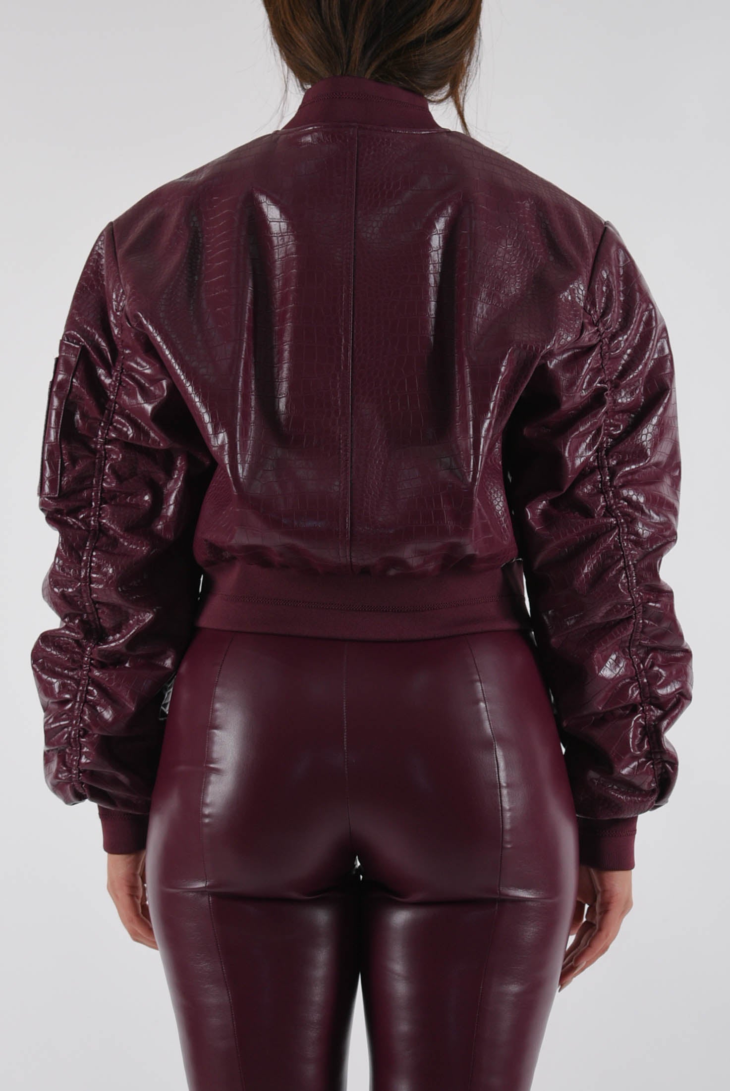 bomber imbottito in ecopelle