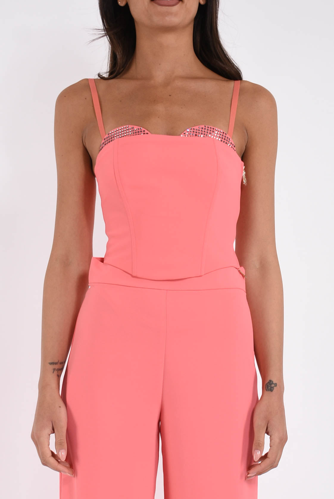 top a bustier in crepe