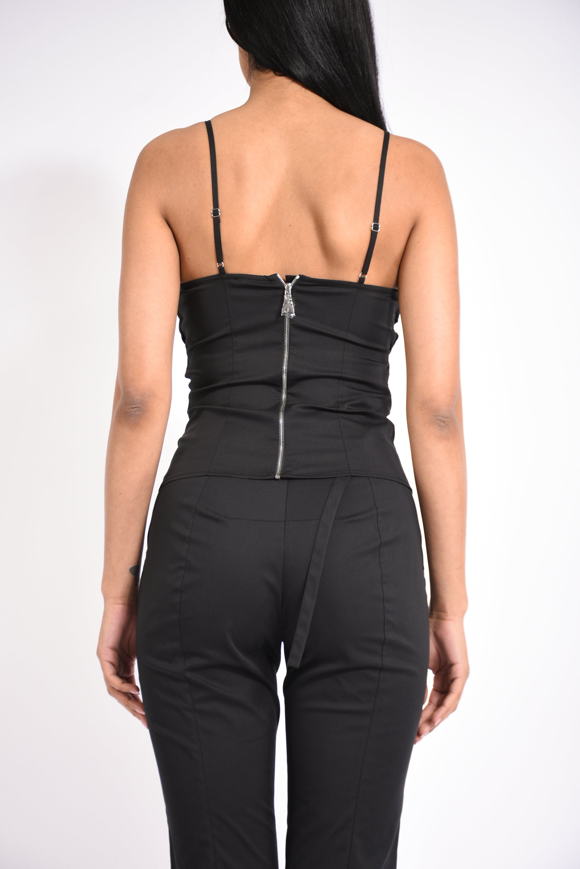 Top in popeline con drappeggi