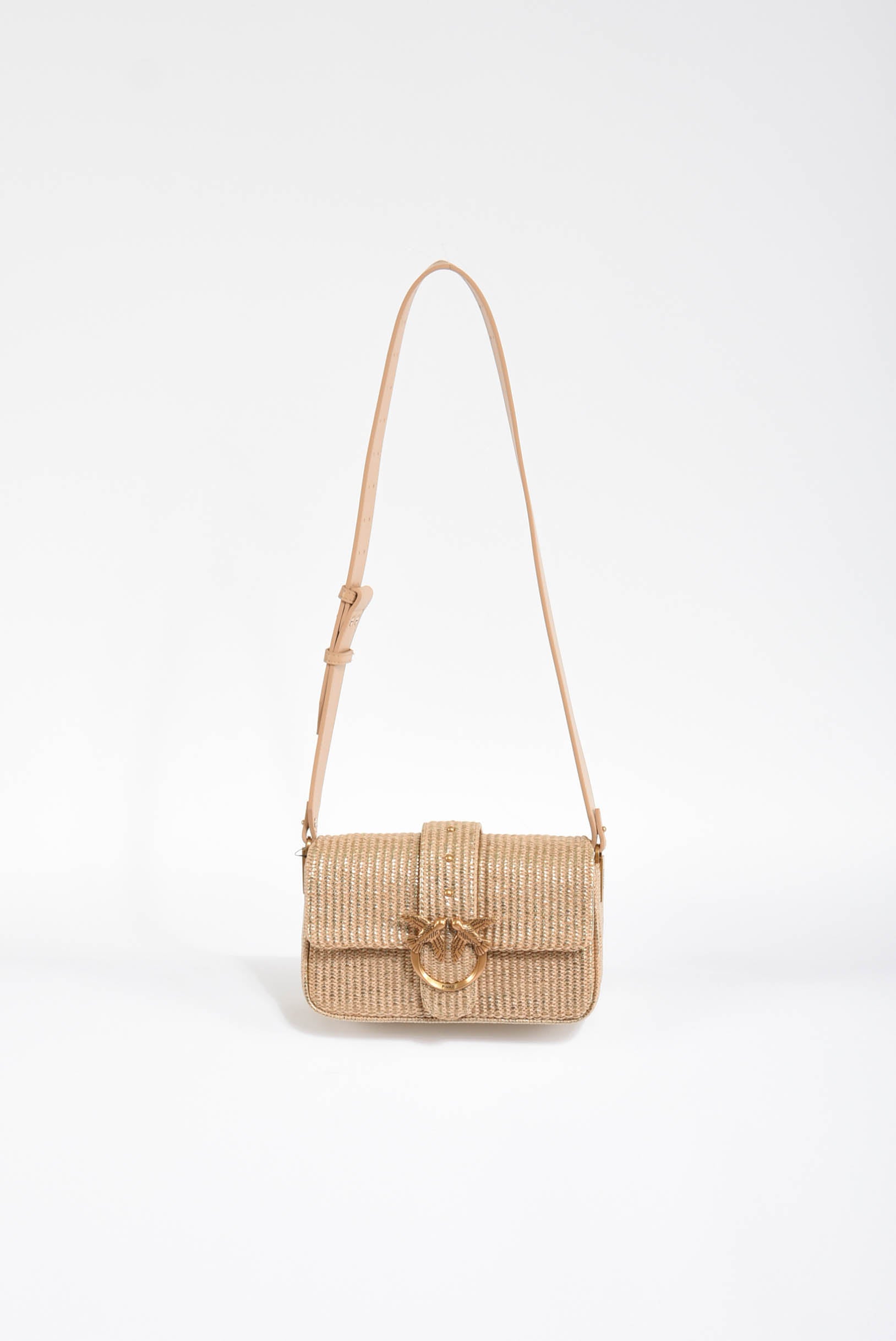borsa a spalla love one mini slouchy rafia