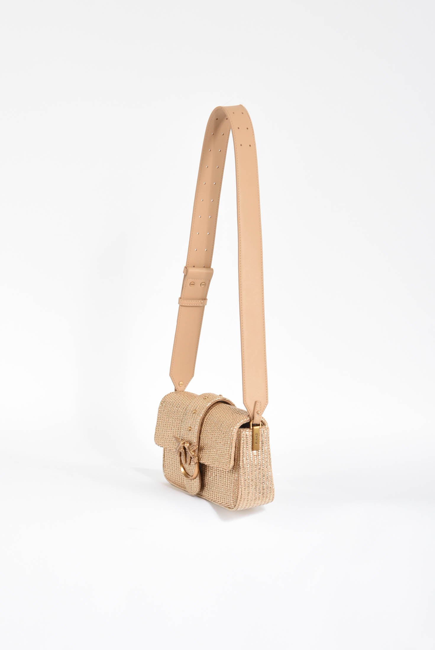 borsa a spalla love one mini slouchy rafia