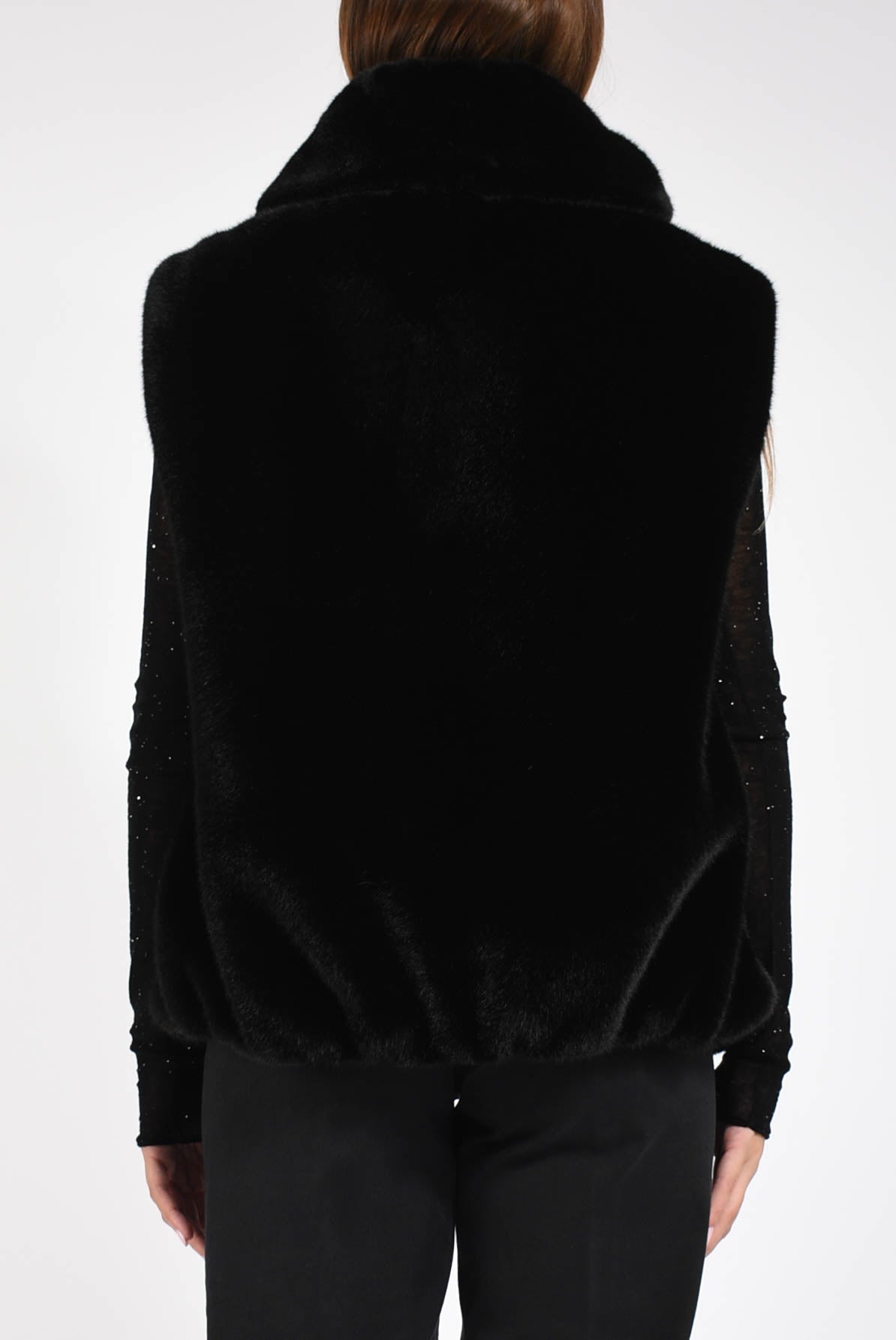 Gilet effetto pelliccia con zip