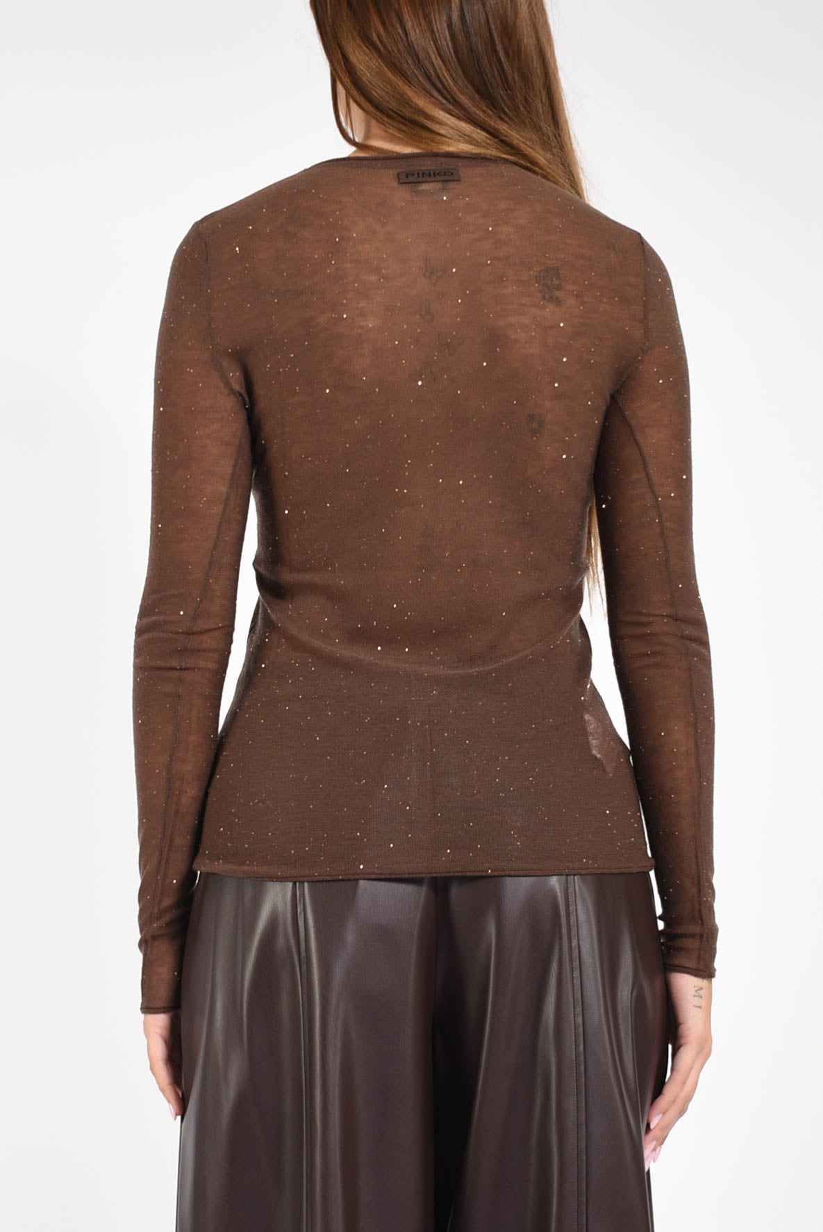 Maglia girocollo con paillettes