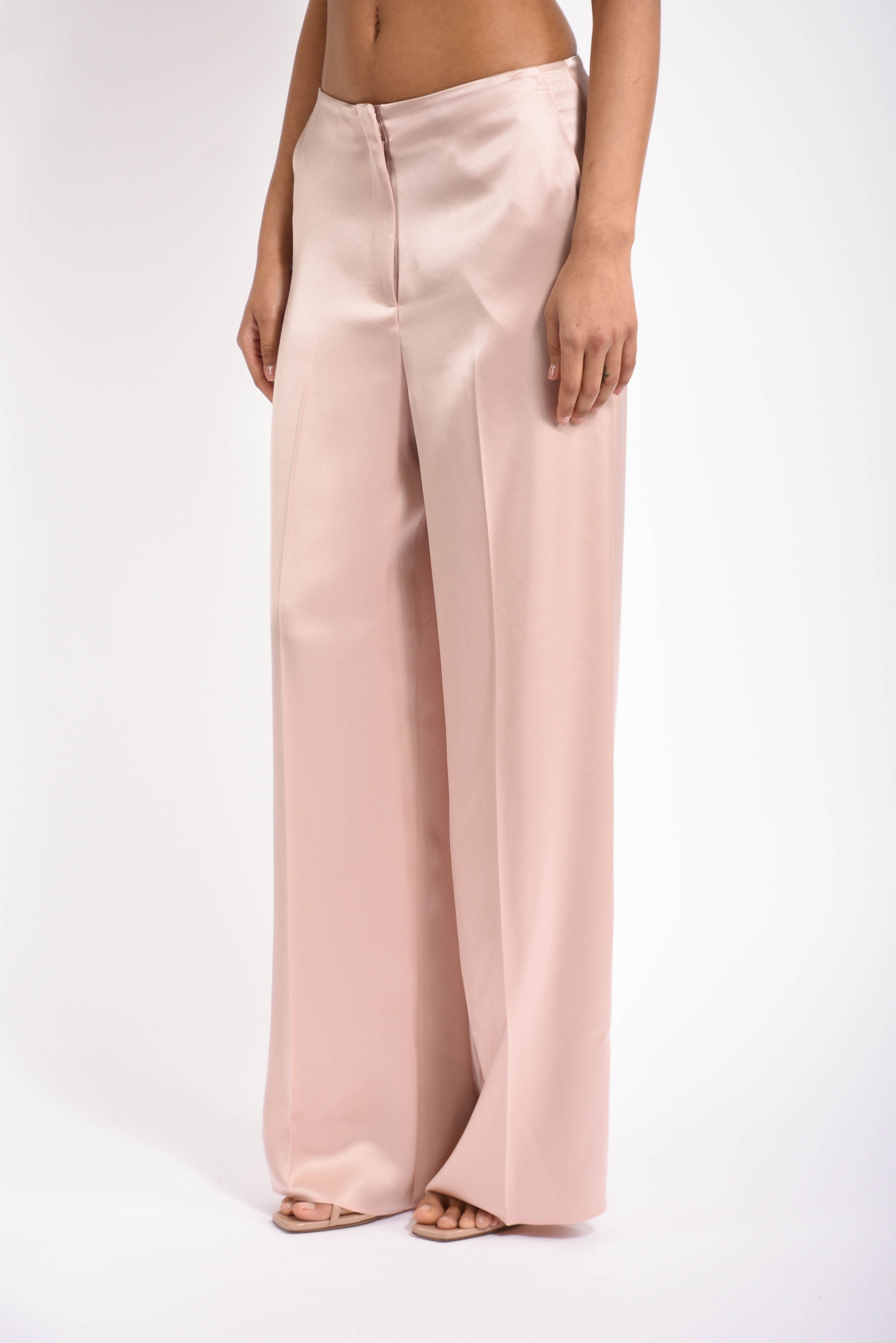 Pantaloni in satin limoncello