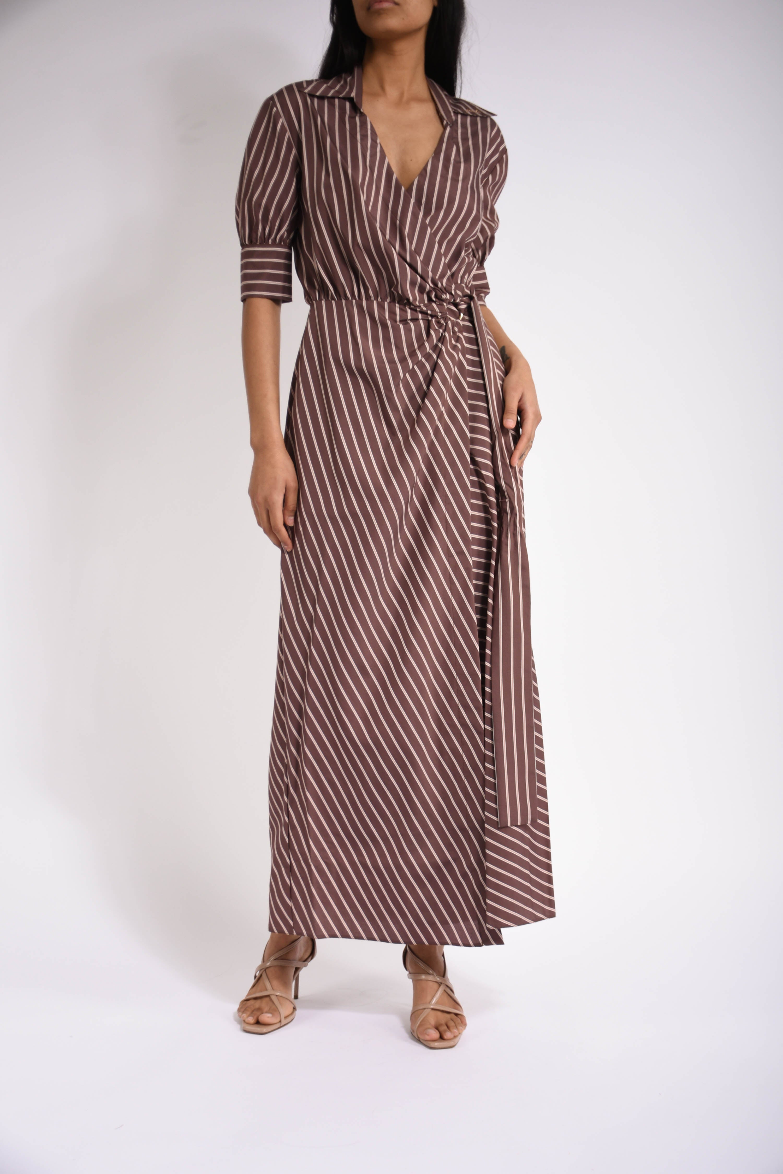 Abito lungo con motivo a righe alexandra