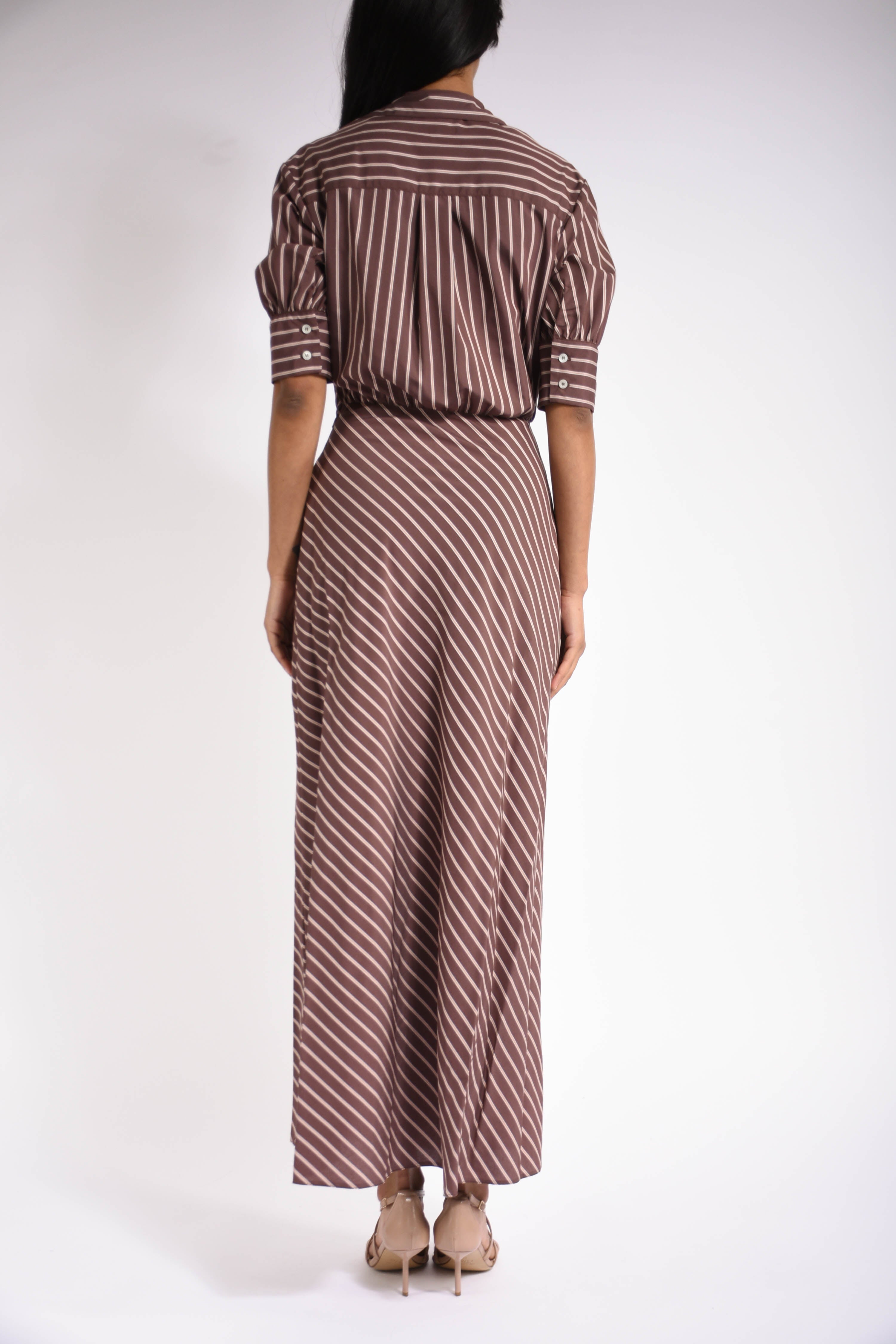 Abito lungo con motivo a righe alexandra