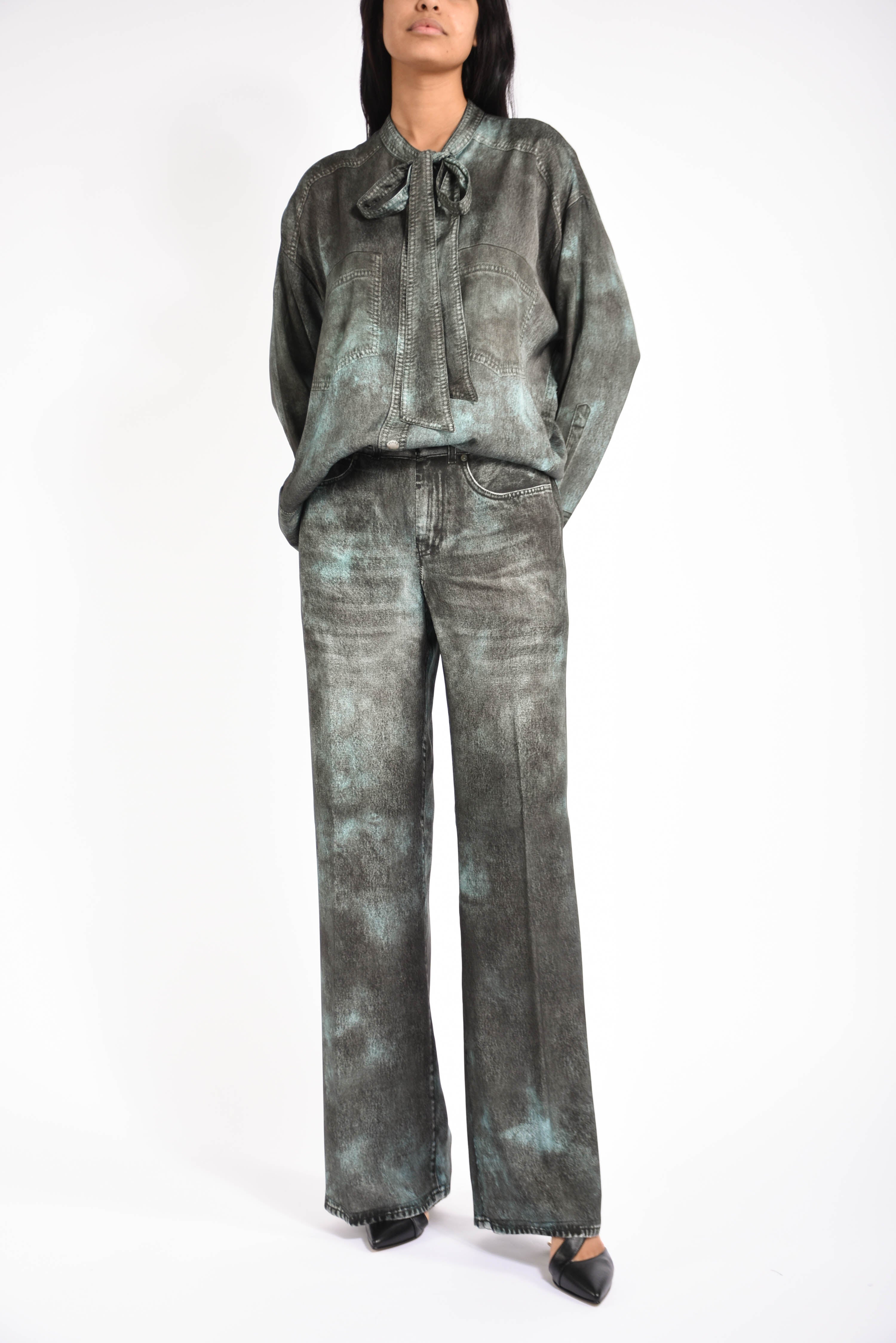 pantaloni in twill stampato ballata