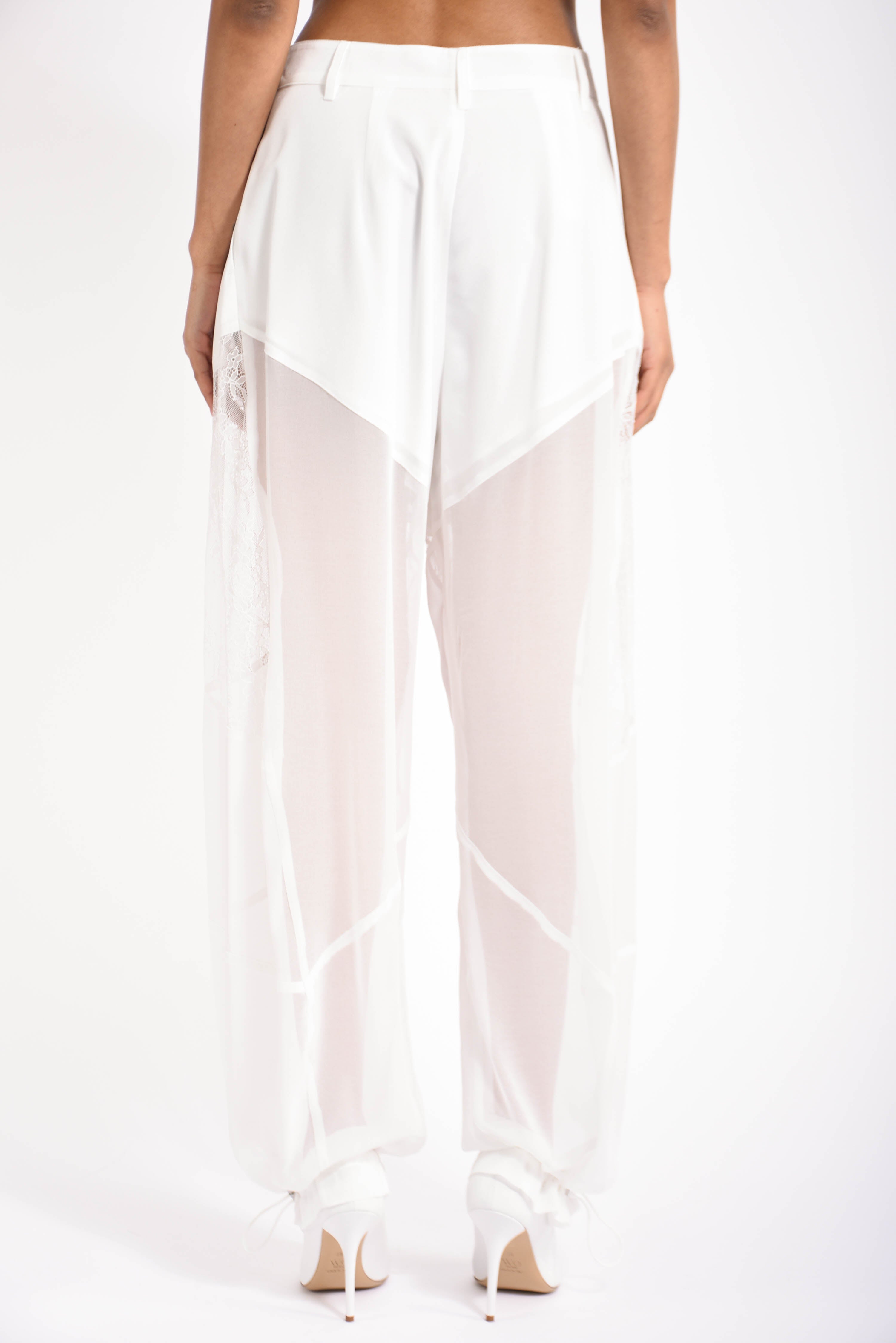 pantaloni con inserti in pizzo nacy