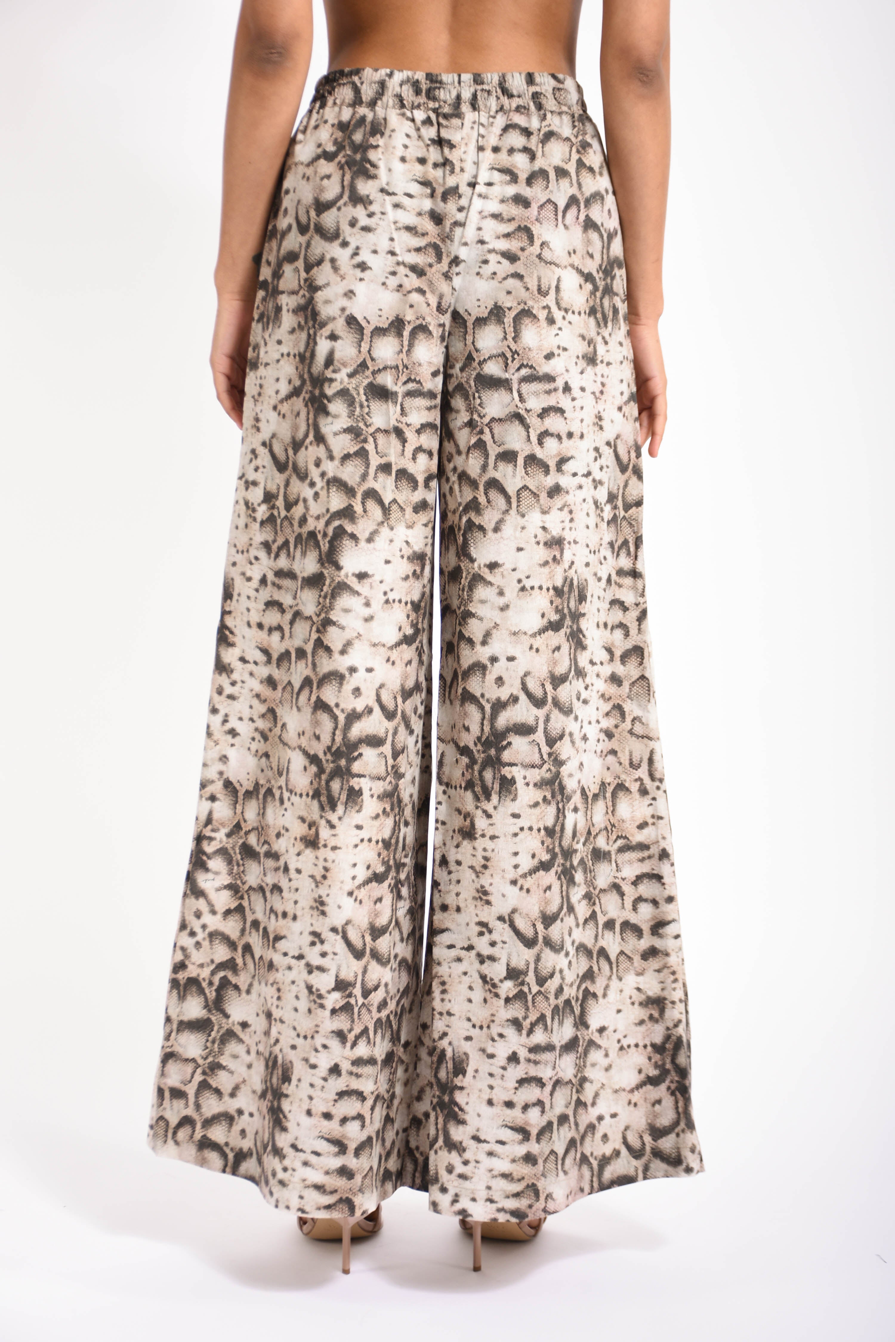 Pantaloni ampi con stampa snake gussola