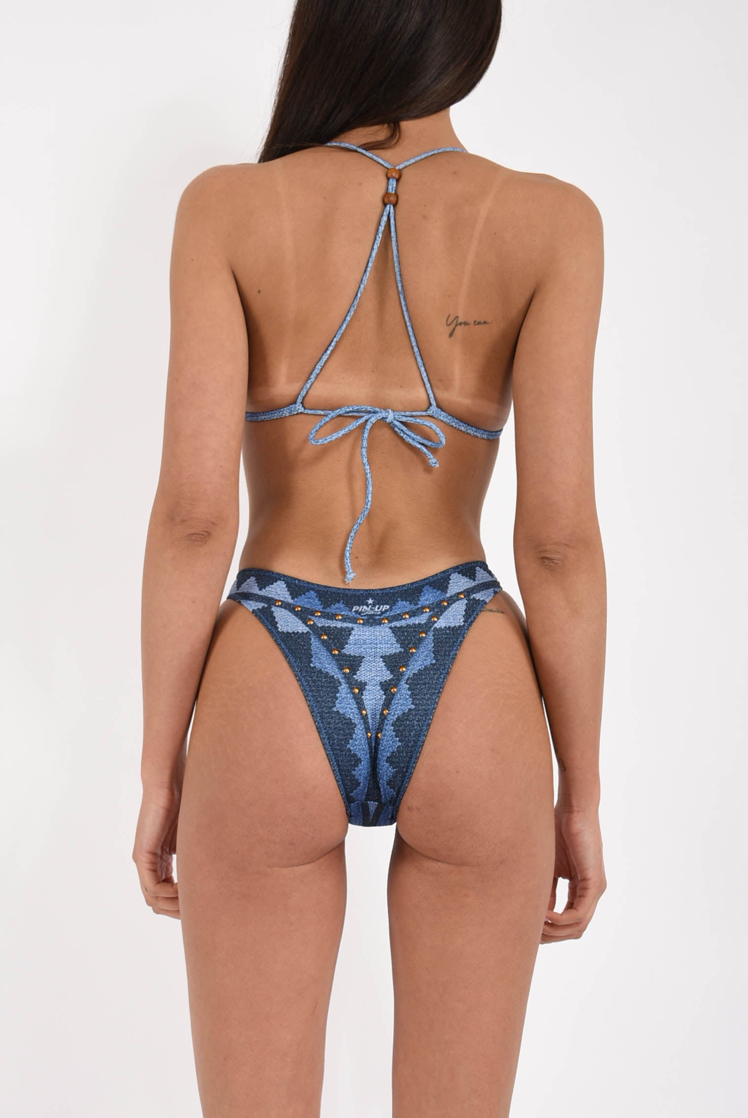 Bikini Triangolo Borchie Intreccio Africano
