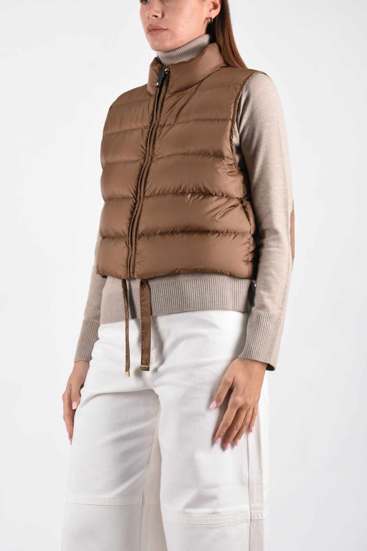 Gilet imbottito crop in tela antigoccia MTCFAVILLA 2629296044600