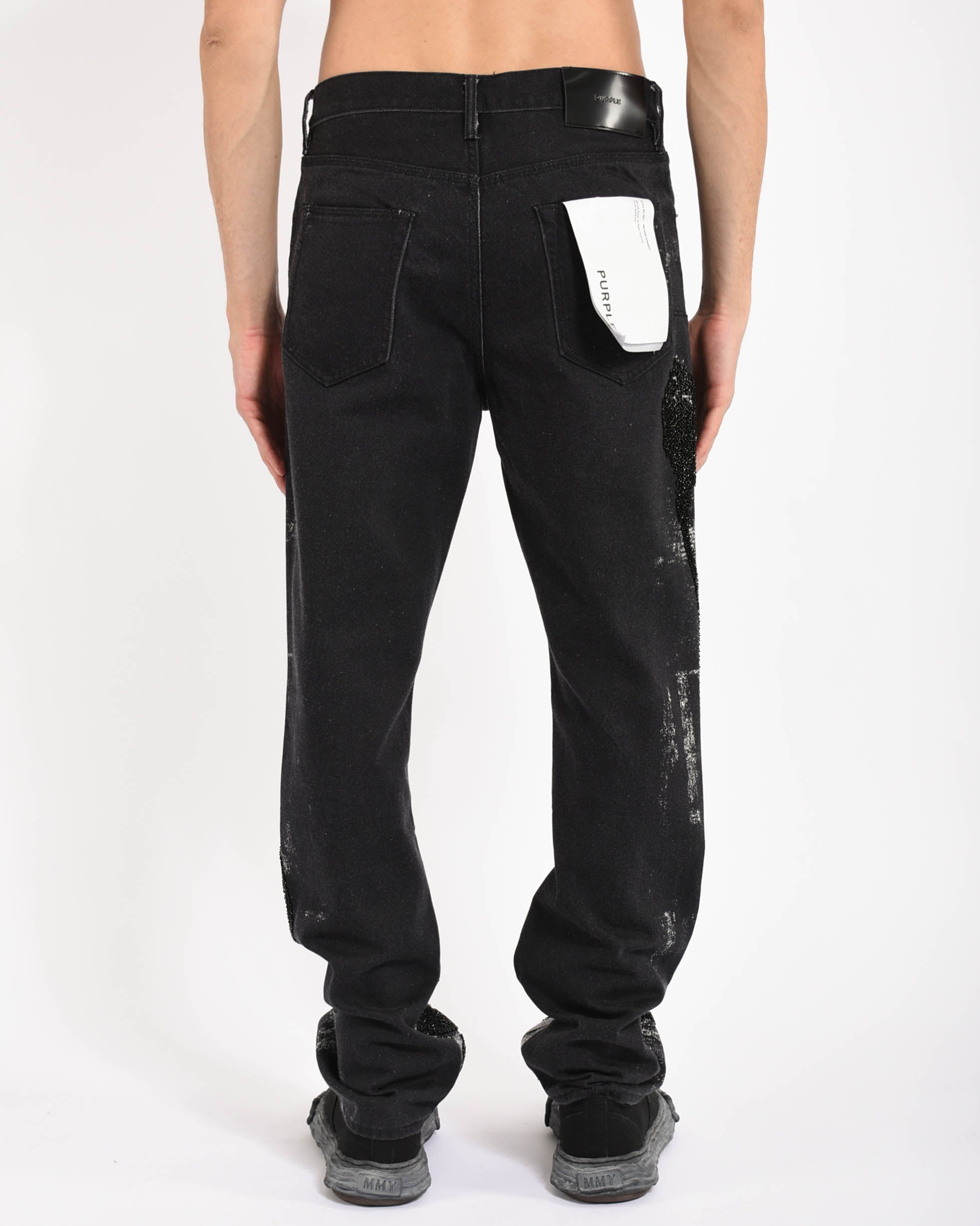 jeans Straight Leg Beaded Palms