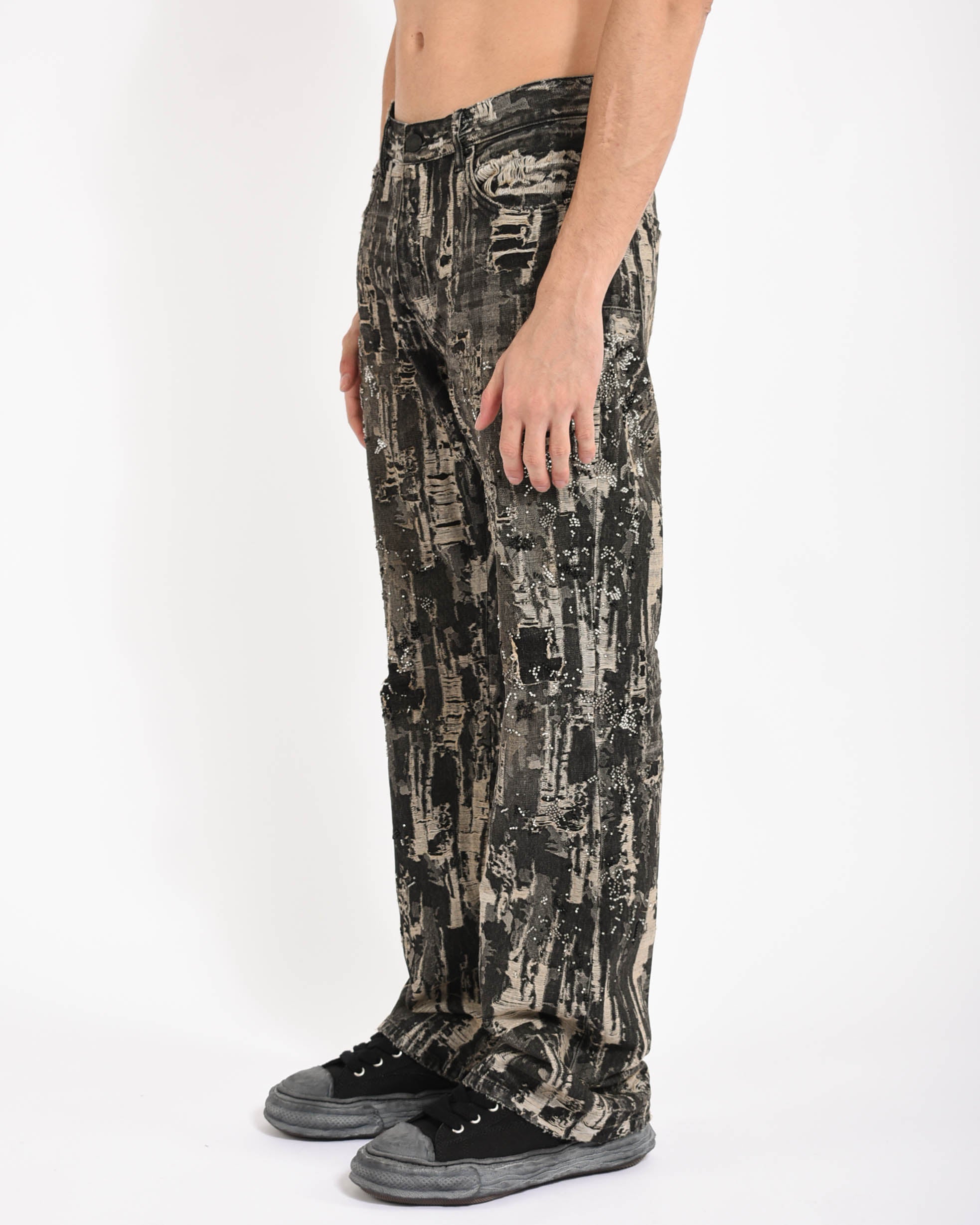 Jeans Bootcut Bead Splatter Destroy