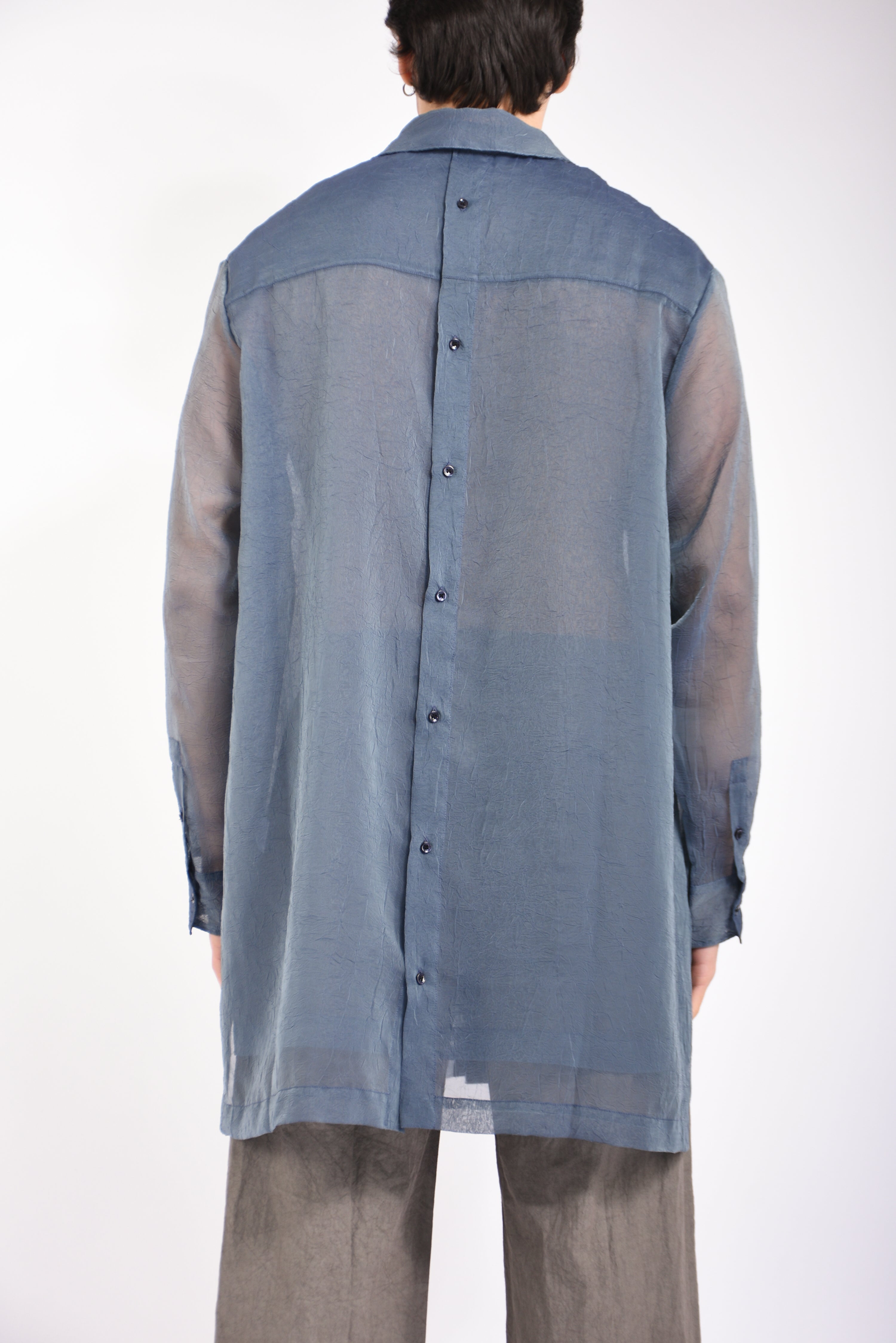Camicia lunga layered in organza