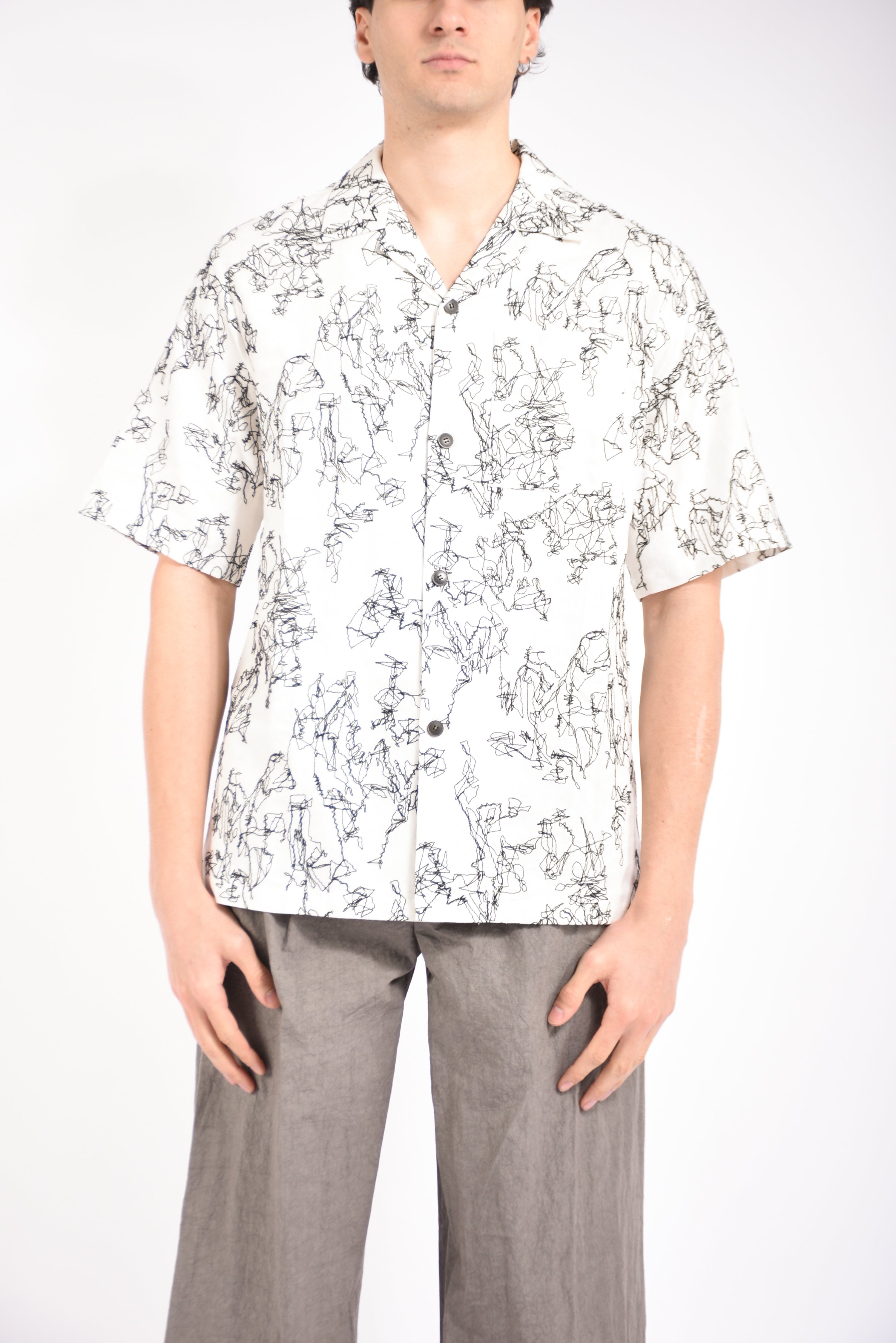 Camicia ricamata in rayon