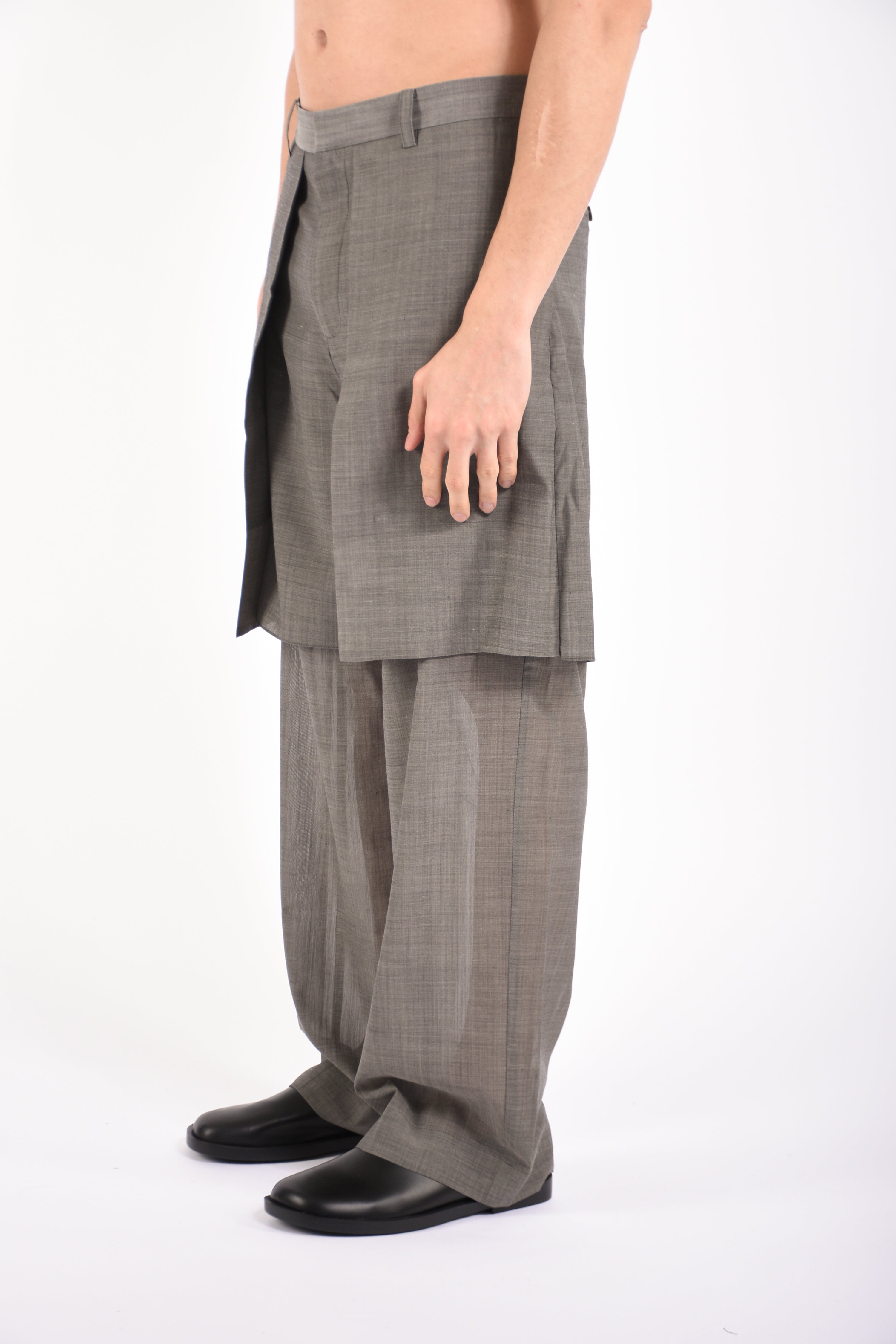 Pantaloni layered tailored in cotone