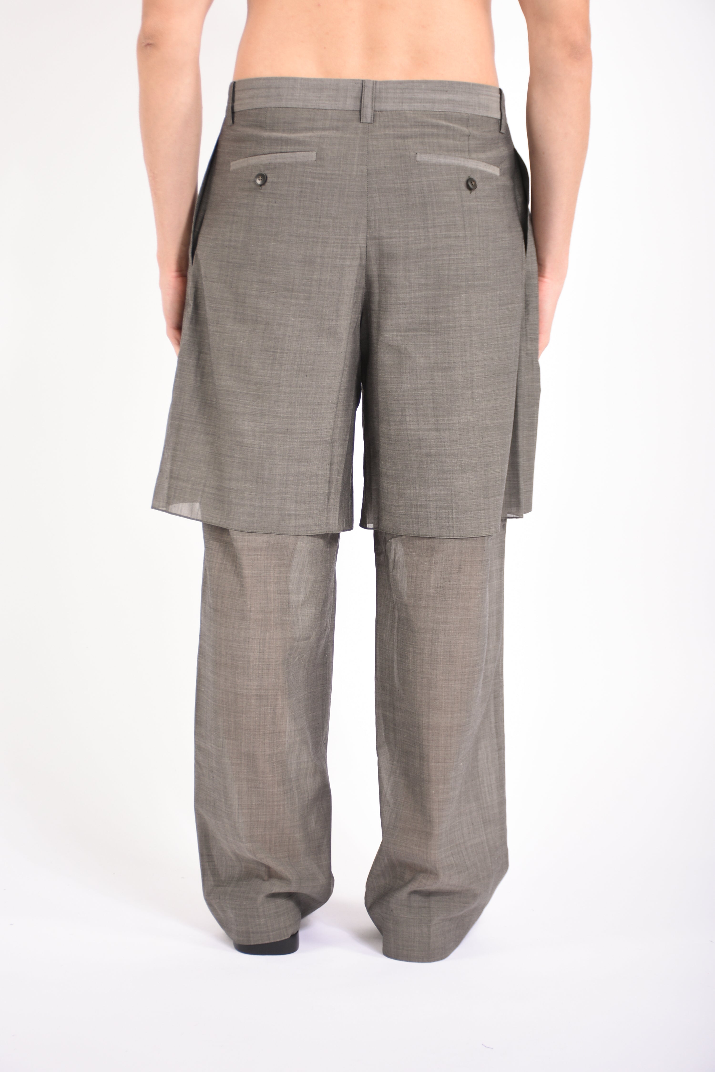 Pantaloni layered tailored in cotone